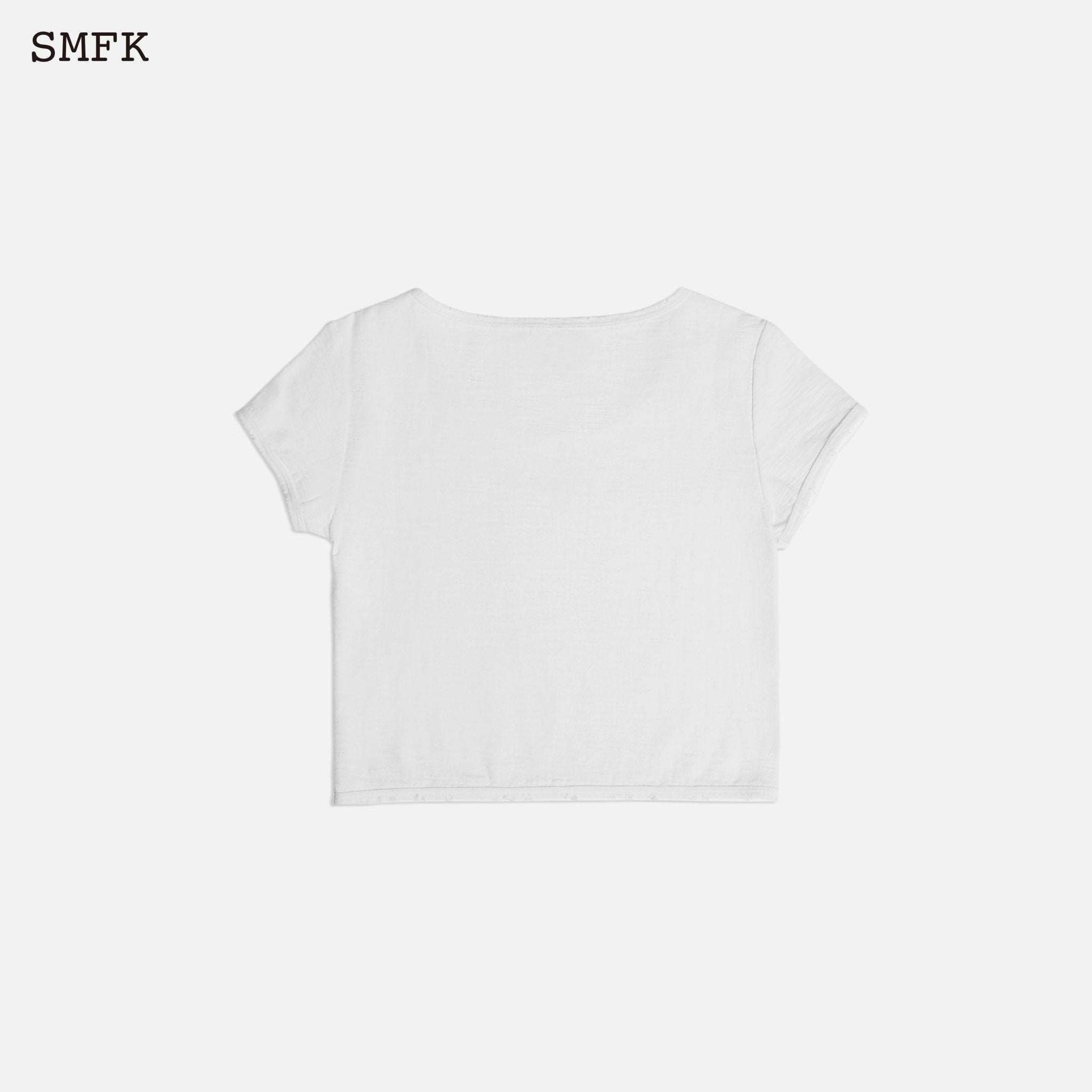 SMFK Compass Black Night Flower Biker Tee Sky White | MADA IN CHINA