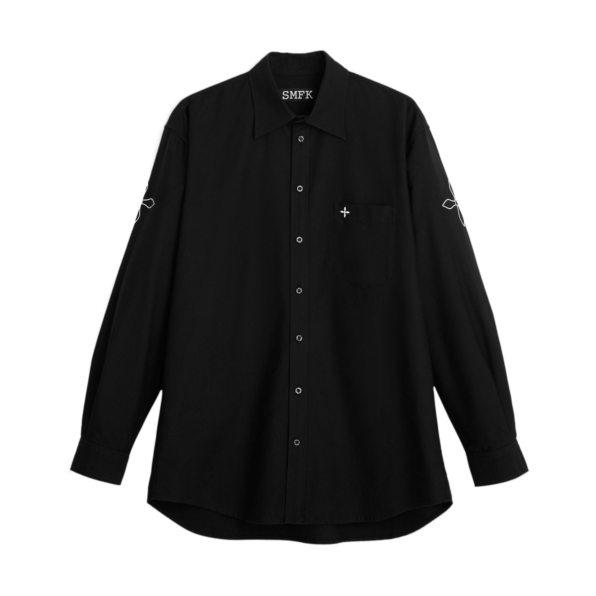 SMFK Compass Black Night Flower Classic Shirt Midnight Black | MADA IN CHINA