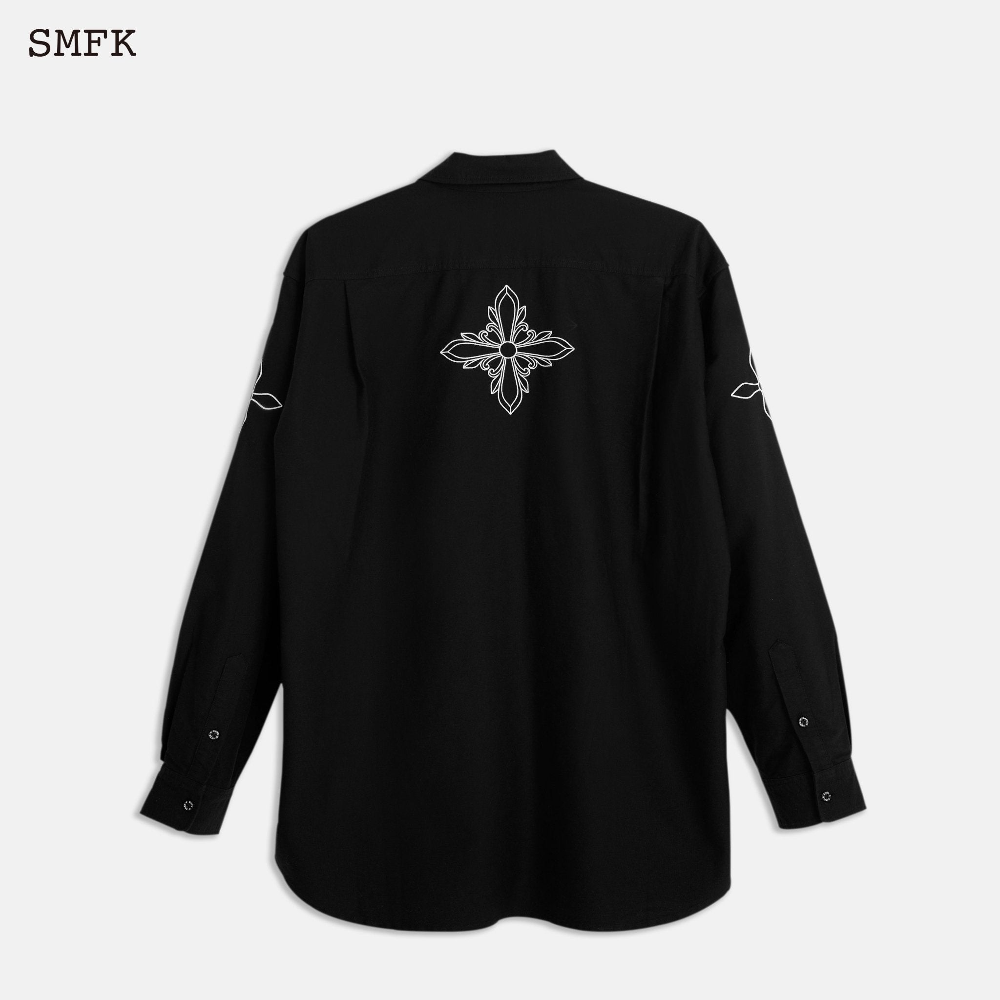 SMFK Compass Black Night Flower Classic Shirt Midnight Black | MADA IN CHINA