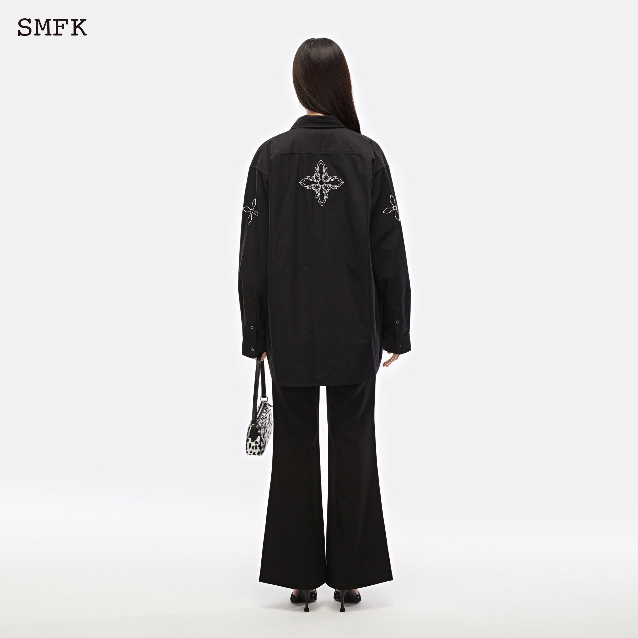 SMFK Compass Black Night Flower Classic Shirt Midnight Black | MADA IN CHINA