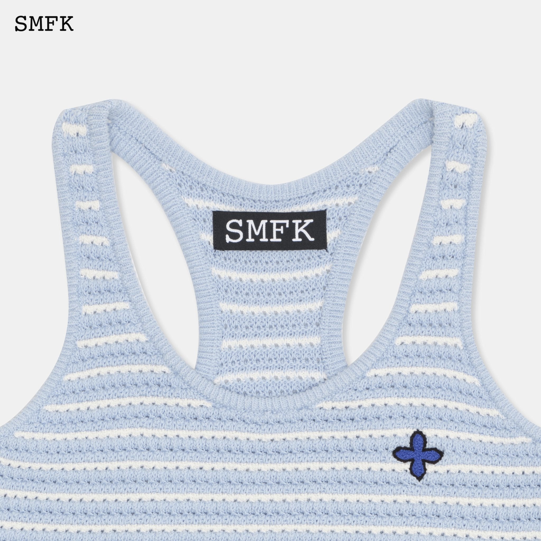 SMFK Compass Blue Stripe Vest | MADA IN CHINA