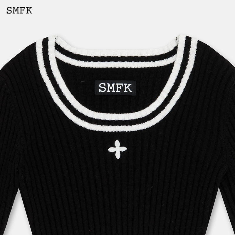 SMFK Compass Classic Cashmere Short Sweater Black | MADA IN CHINA