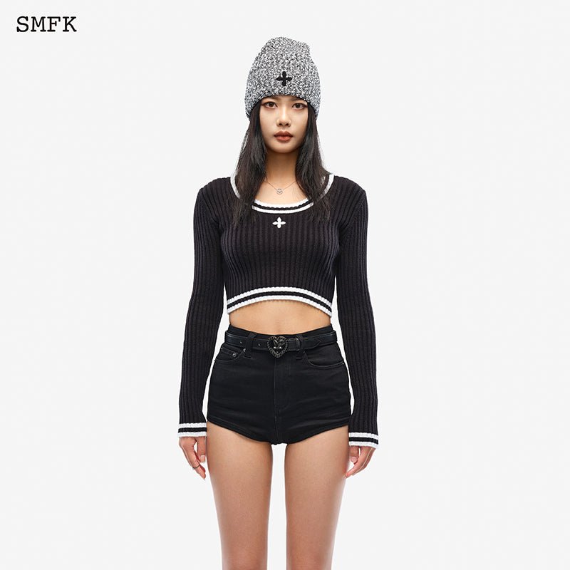 SMFK Compass Classic Cashmere Short Sweater Black | MADA IN CHINA