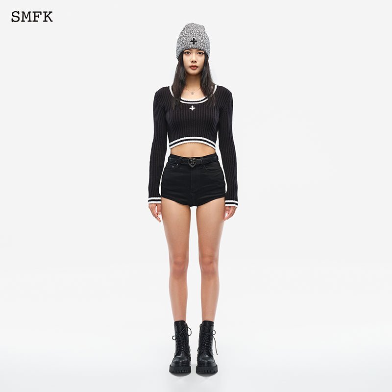 SMFK Compass Classic Cashmere Short Sweater Black | MADA IN CHINA