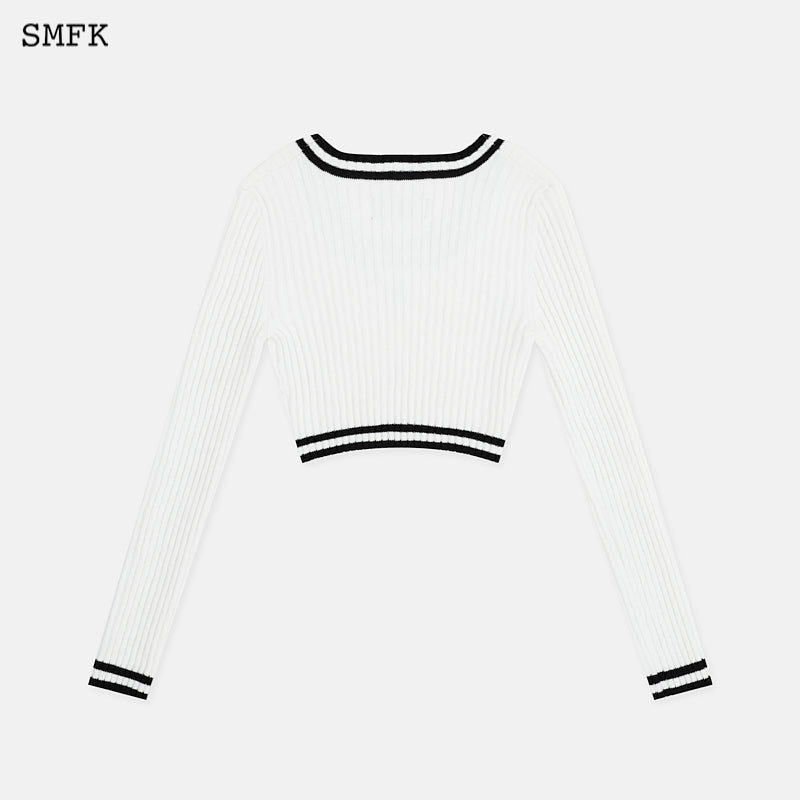 SMFK Compass Classic Cashmere Short Sweater White | MADA IN CHINA