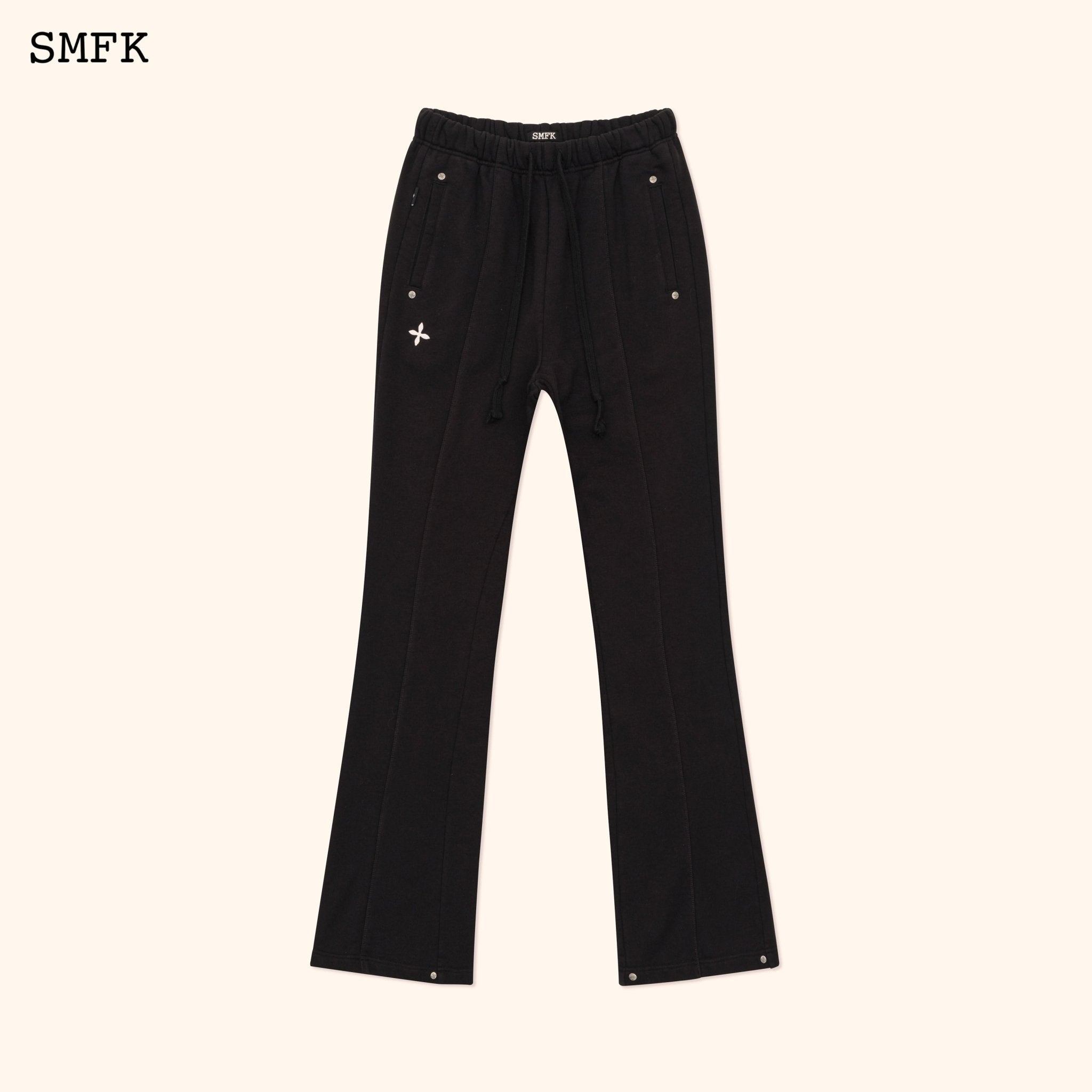 SMFK Compass Classic Cross Flared Sweatpants In Black | MADA IN CHINA