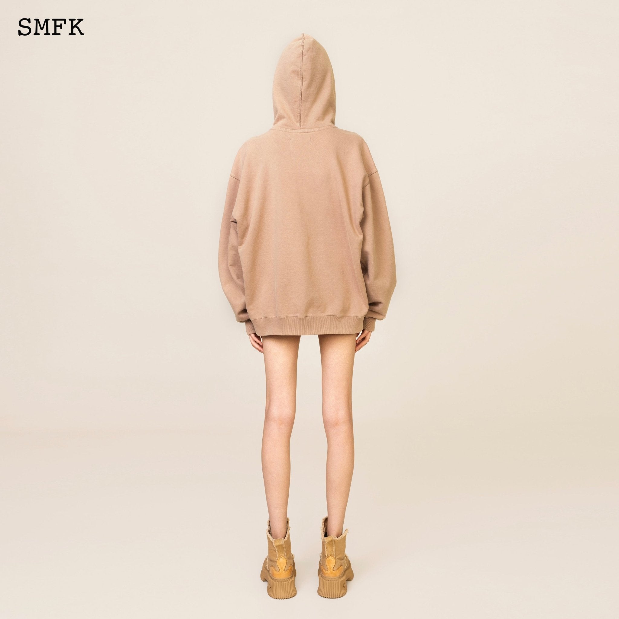 SMFK Compass Classic Cross Graffiti Latte Hoodie | MADA IN CHINA