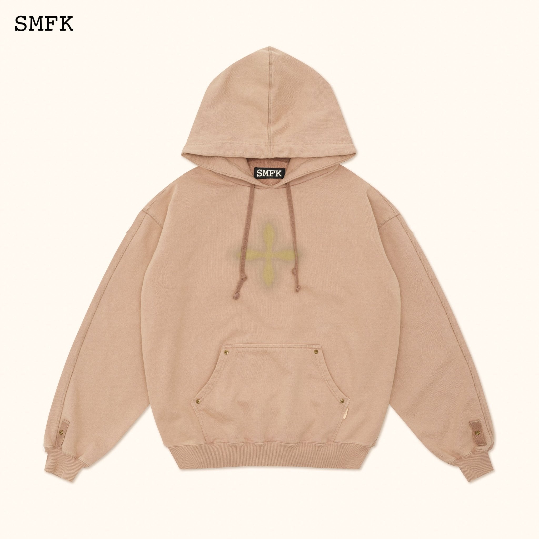 SMFK Compass Classic Cross Graffiti Latte Hoodie | MADA IN CHINA