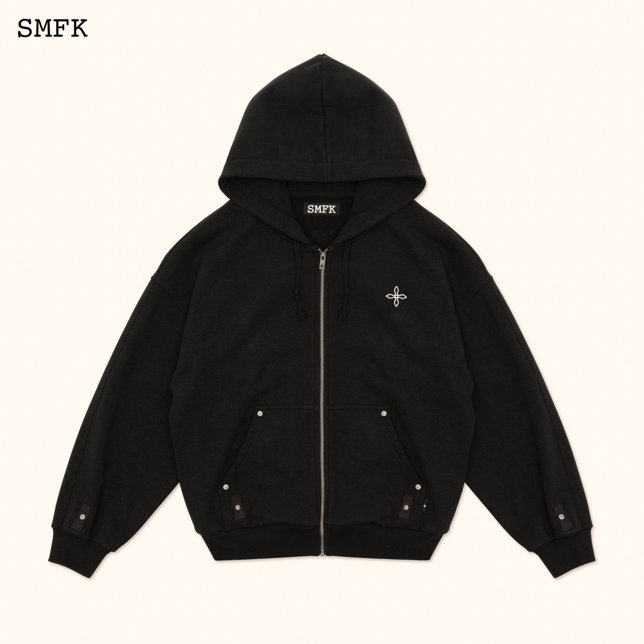 SMFK Compass Classic Cross Hoodie Black Jacket | MADA IN CHINA