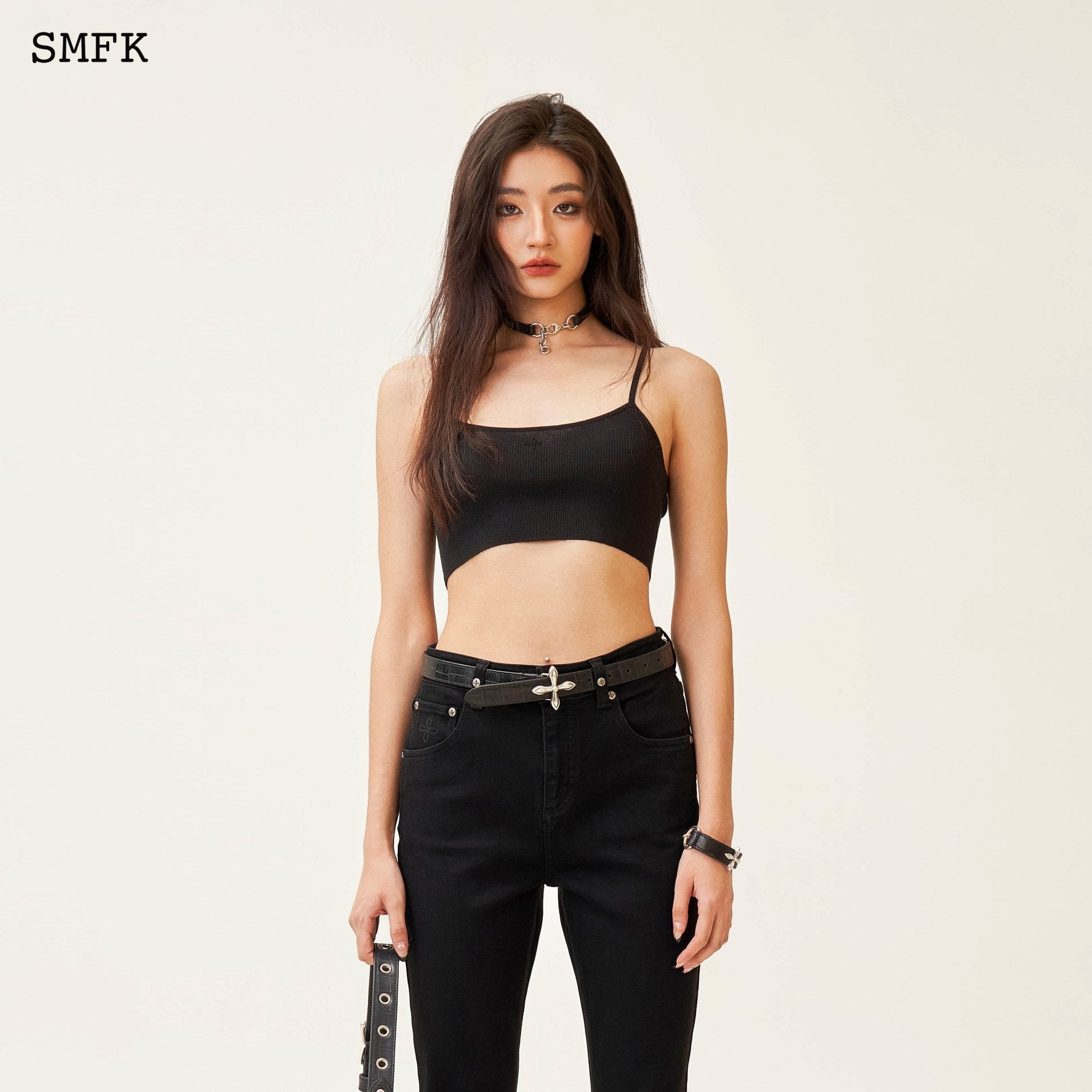 SMFK Compass Classic Horseshoe Flared Jeans Black | MADA IN CHINA