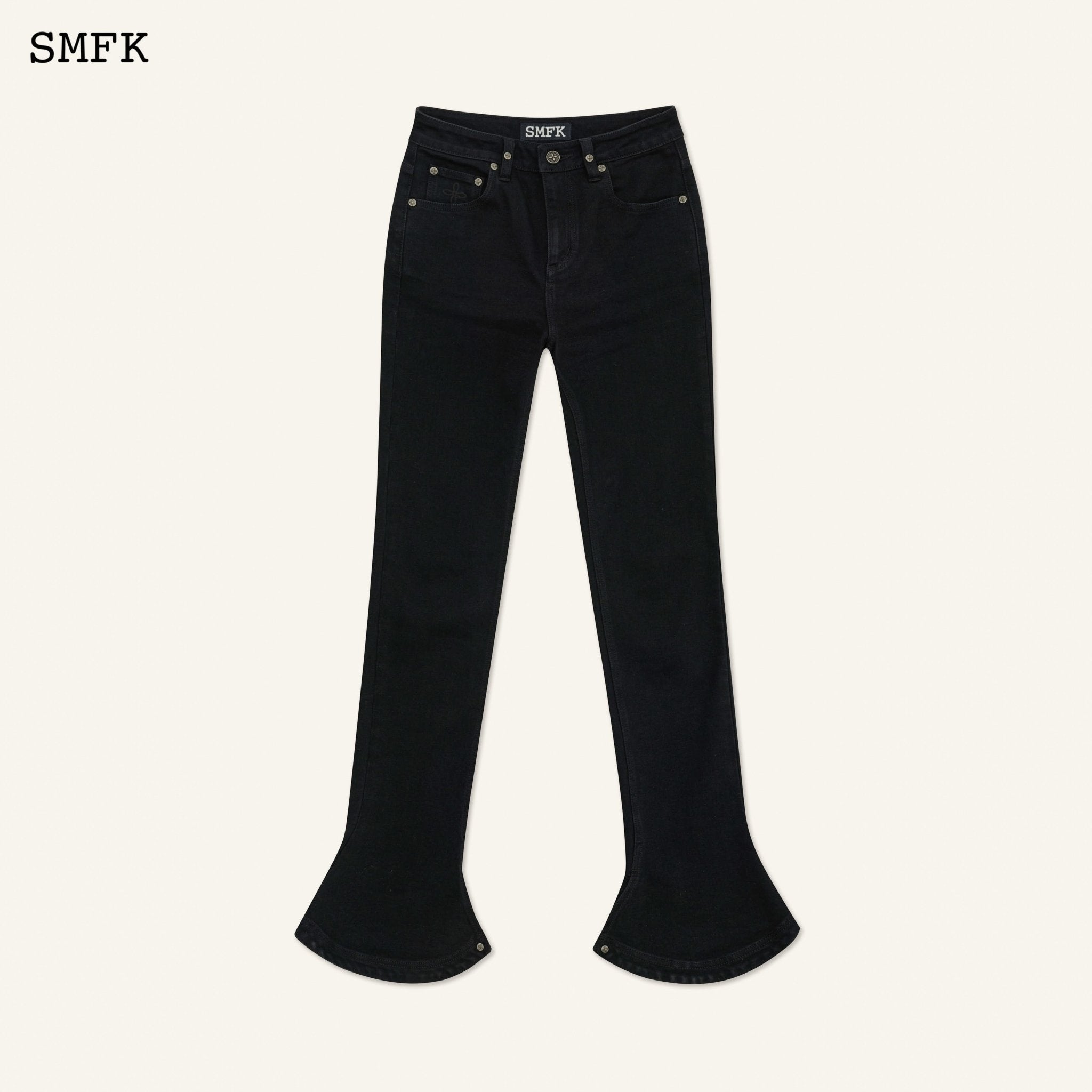 SMFK Compass Classic Horseshoe Flared Jeans Black | MADA IN CHINA