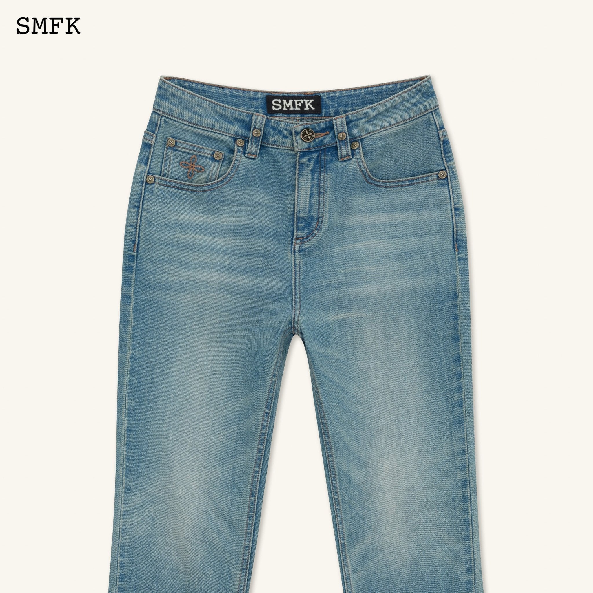 SMFK Compass Classic Horseshoe Flared Jeans Blue | MADA IN CHINA