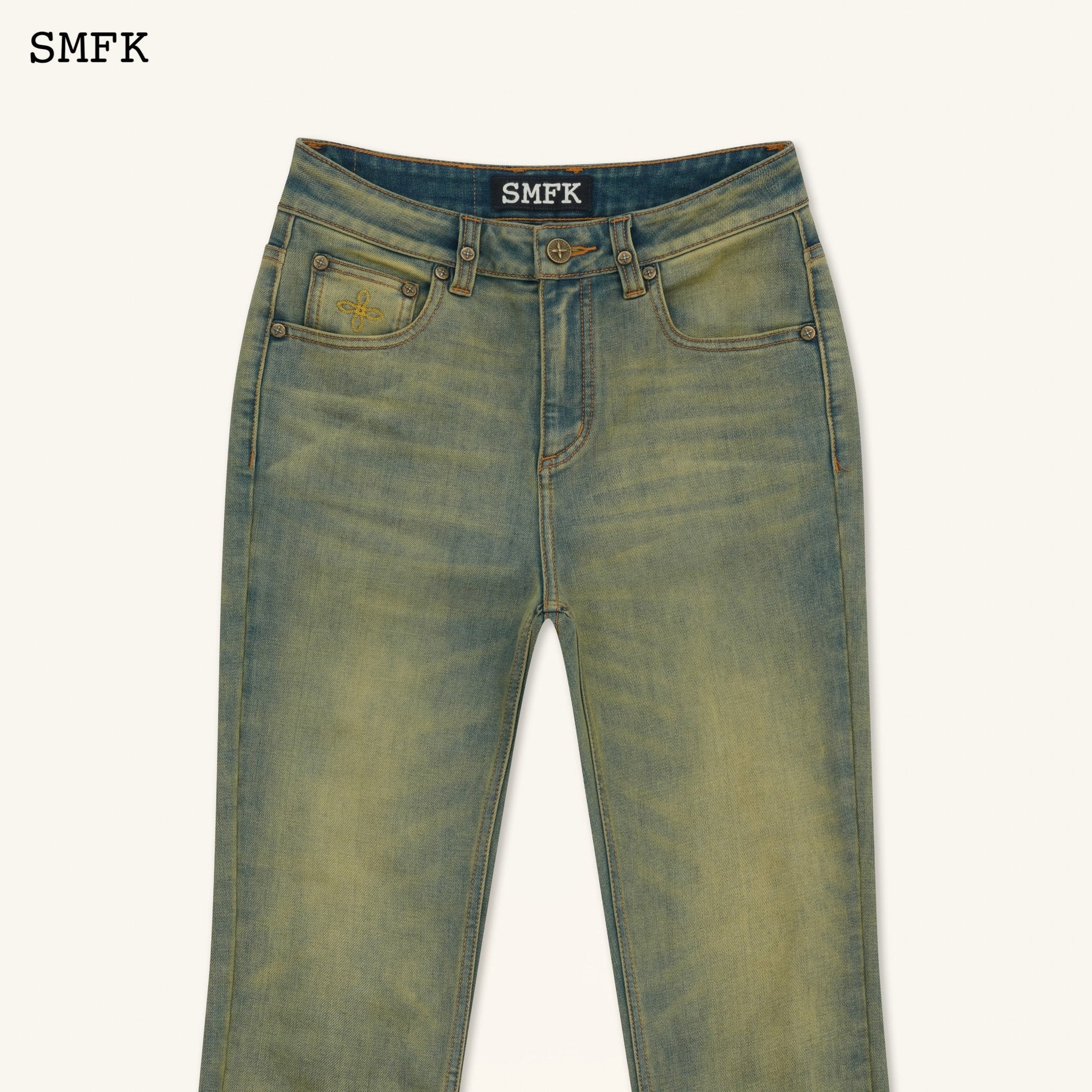 SMFK Compass Classic Horseshoe Flared Jeans Cheese | MADA IN CHINA