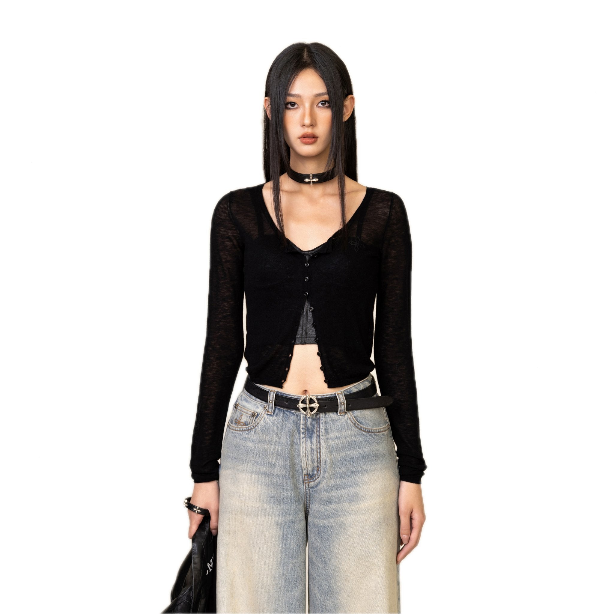 SMFK Compass Classic Woolen Knitted Cardigan In Black | MADA IN CHINA