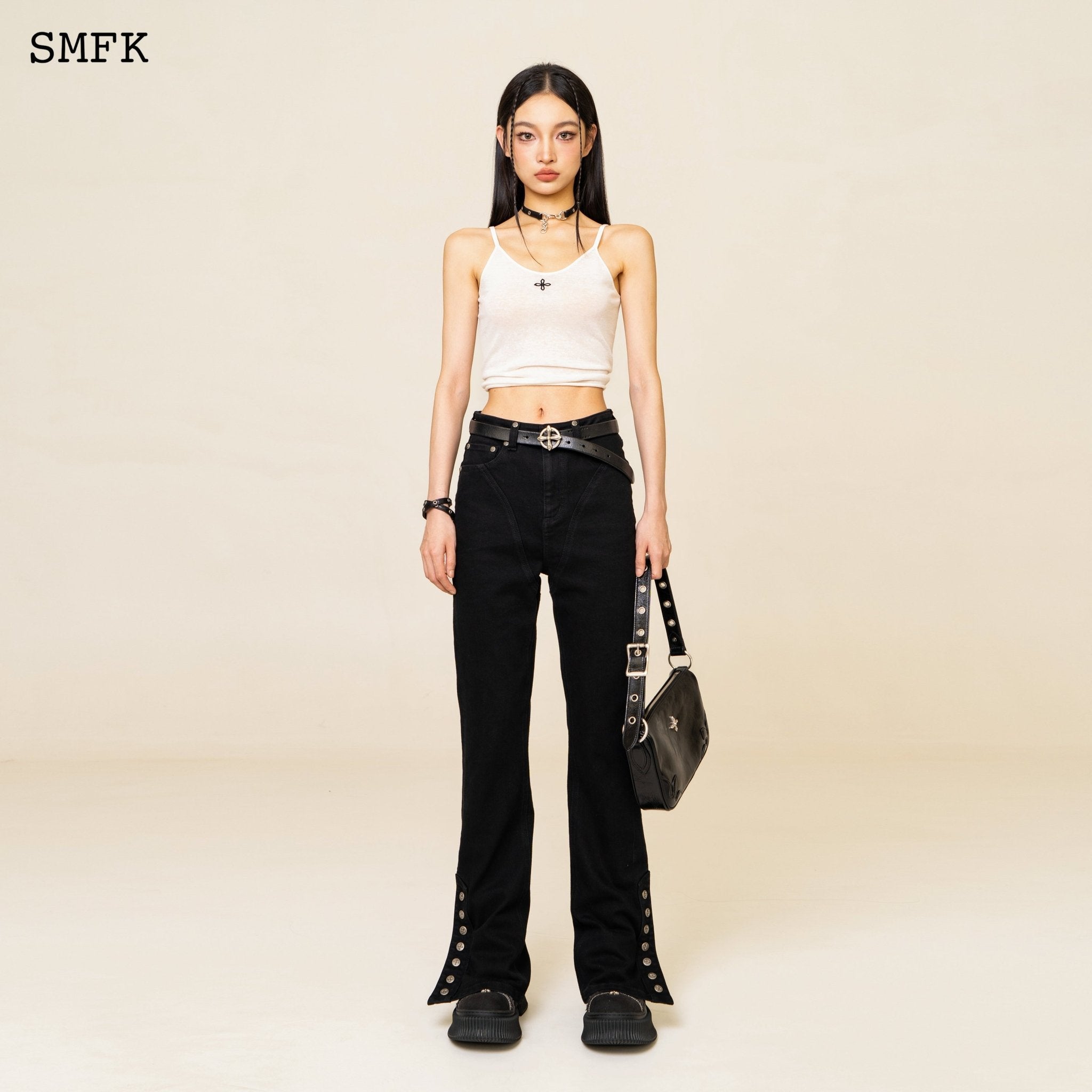 SMFK Compass Classic Woolen Knitted Tube Top In White | MADA IN CHINA