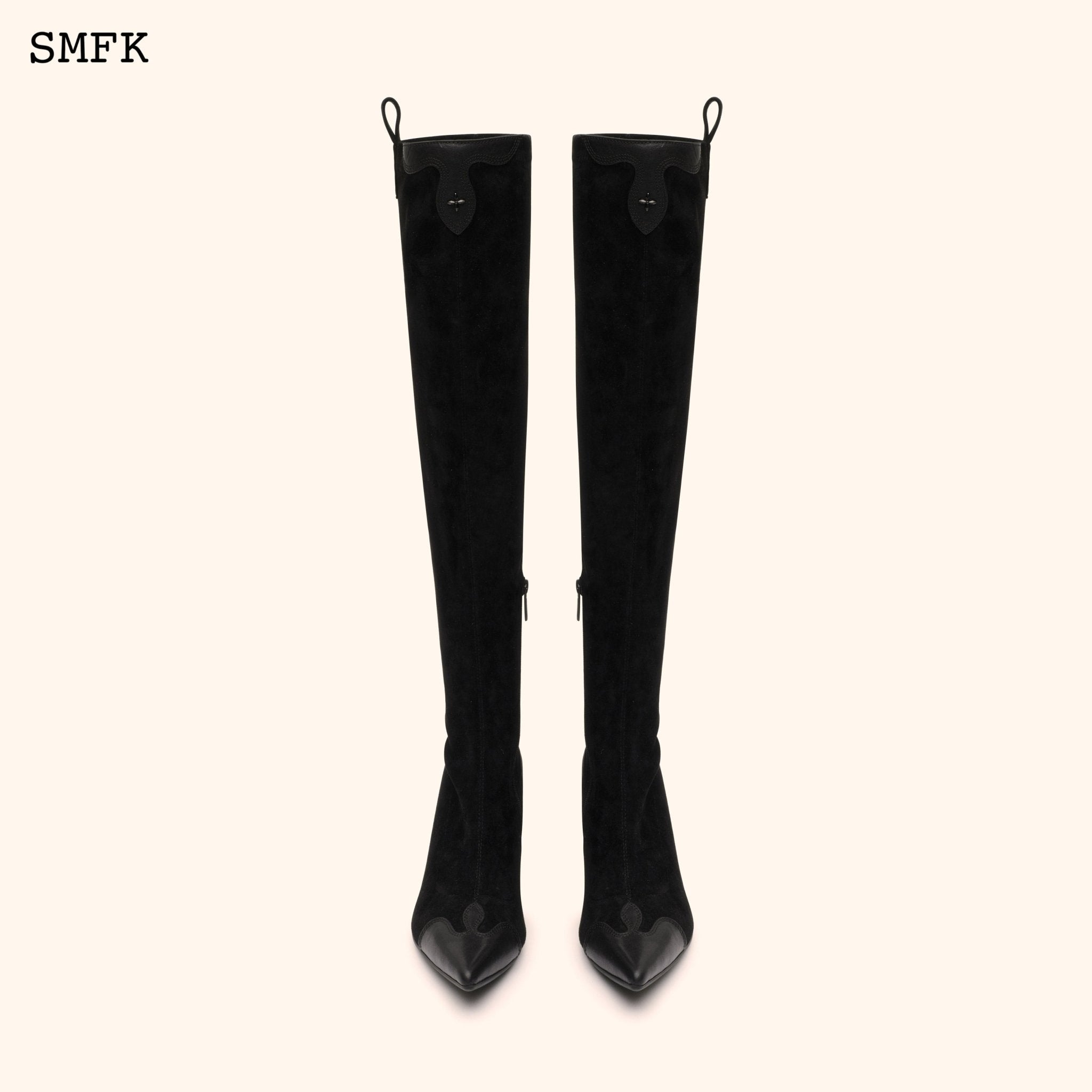 SMFK Compass Cross Black Velvet over-the-knee Boots | MADA IN CHINA