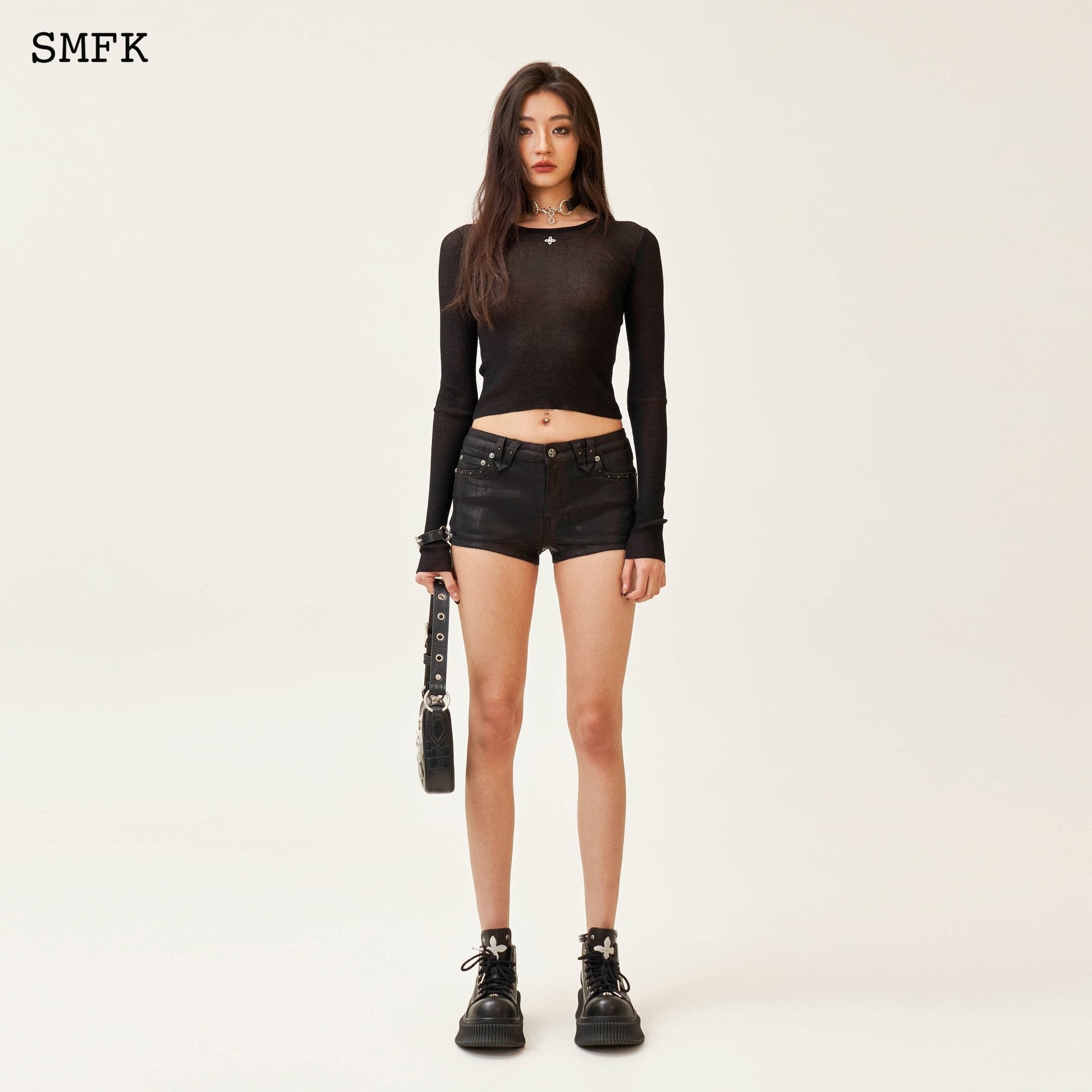 SMFK Compass Cross Classic Black Knitted Sweater | MADA IN CHINA