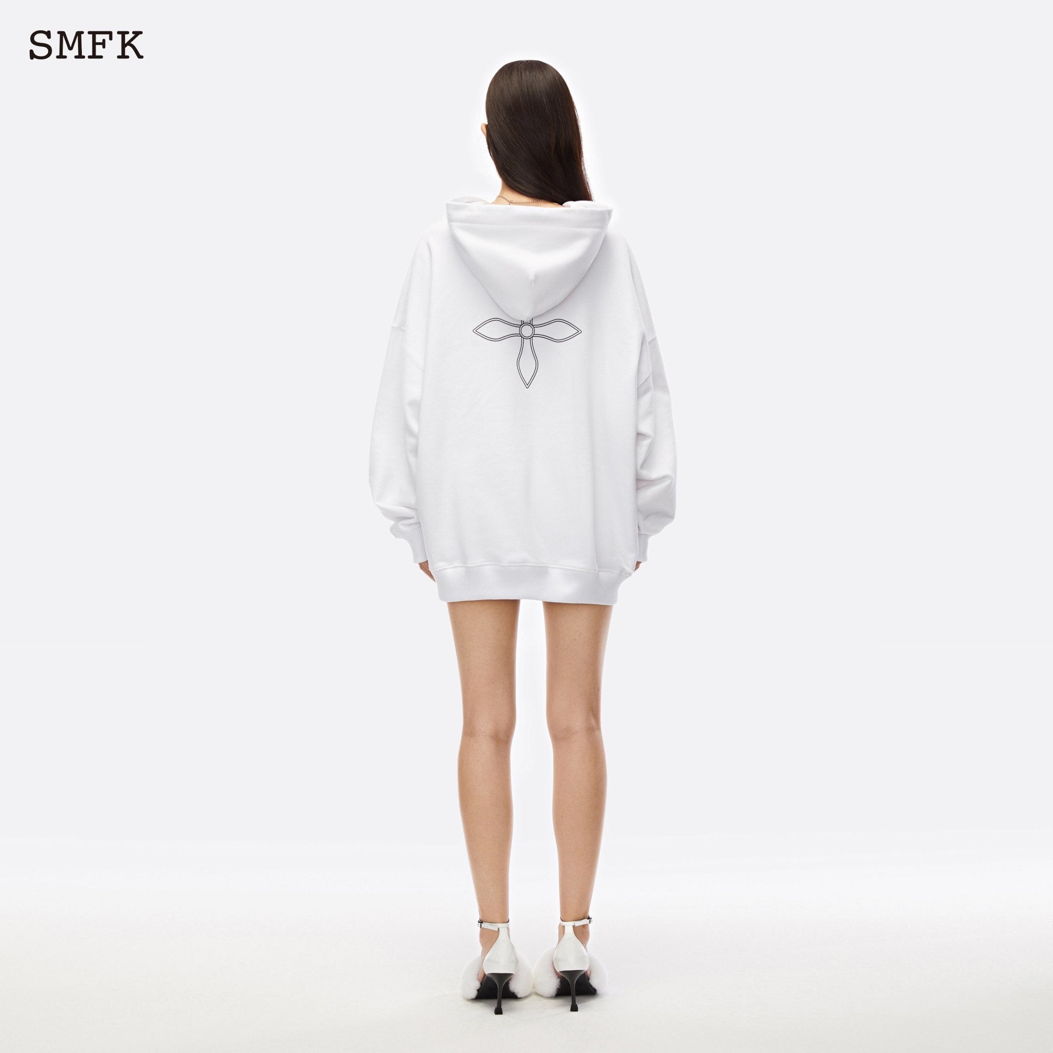 SMFK Compass Cross Classic Hoodie Sky White | MADA IN CHINA