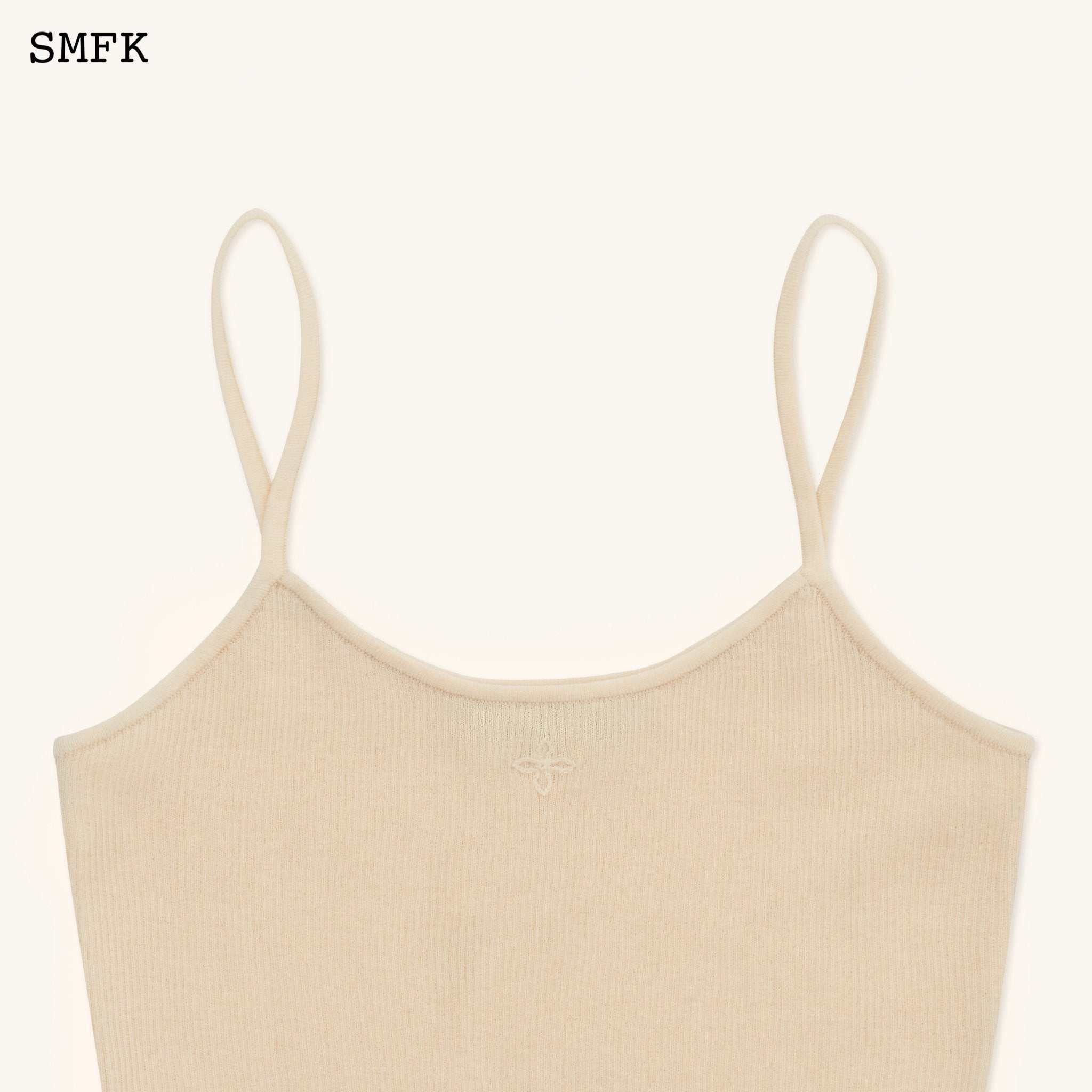 SMFK Compass Cross Classic Knitted Ultra Short Vest Top White | MADA IN CHINA