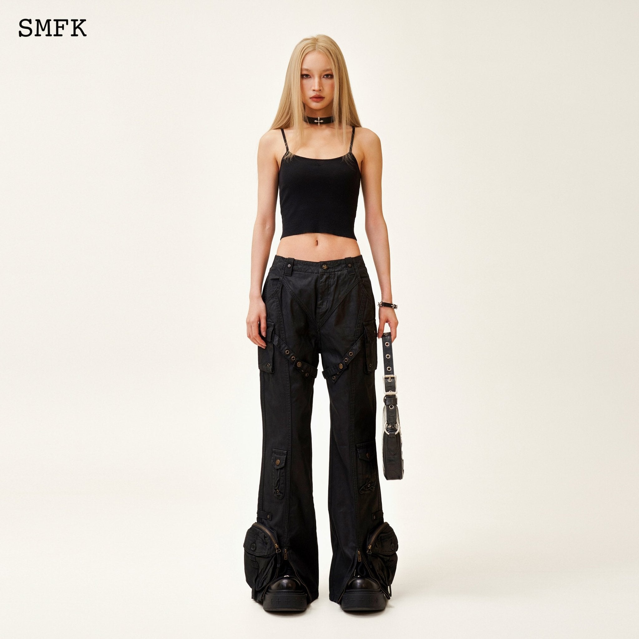 SMFK Compass Cross Classic Knitted Vest Top Black | MADA IN CHINA