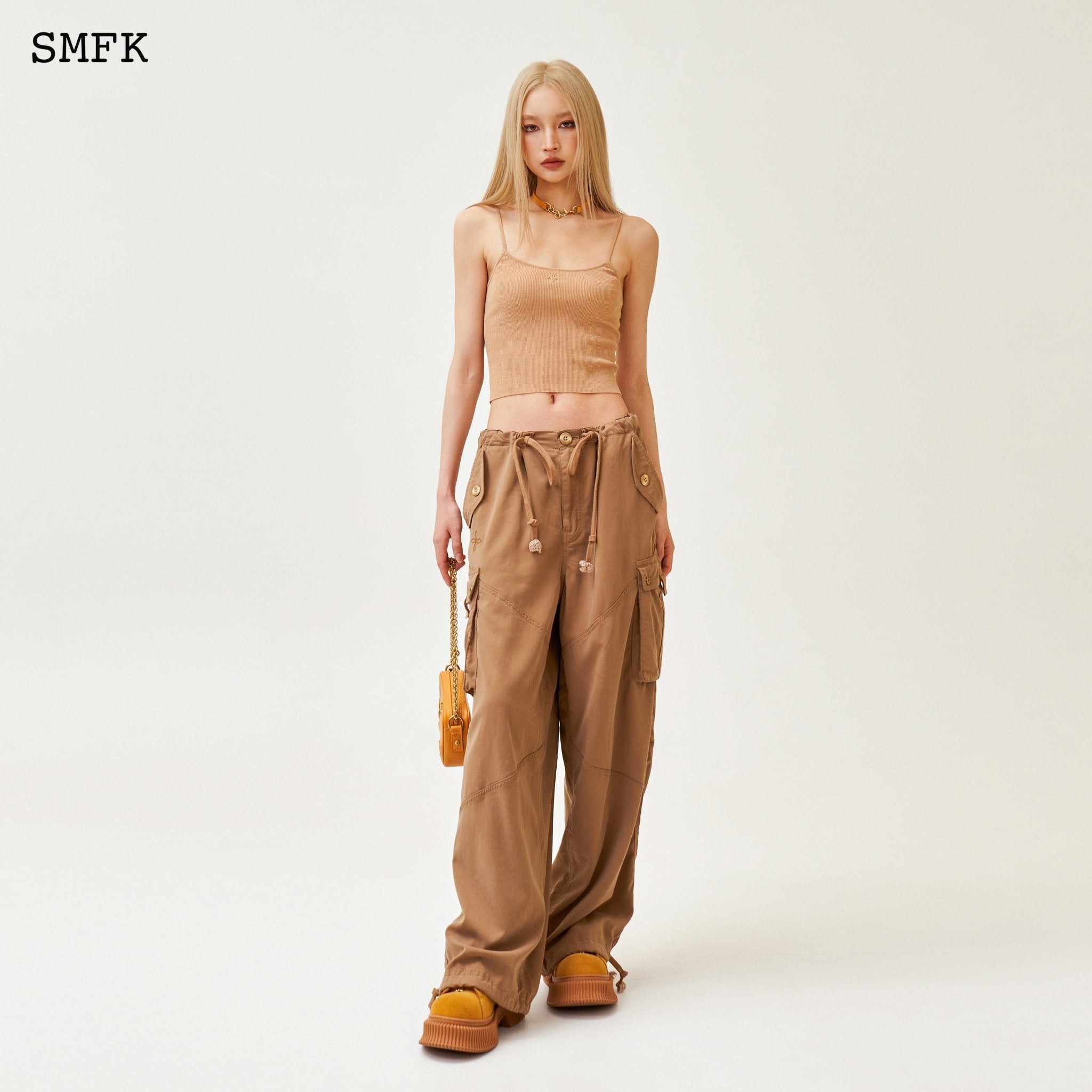 SMFK Compass Cross Classic Knitted Vest Top Nude | MADA IN CHINA