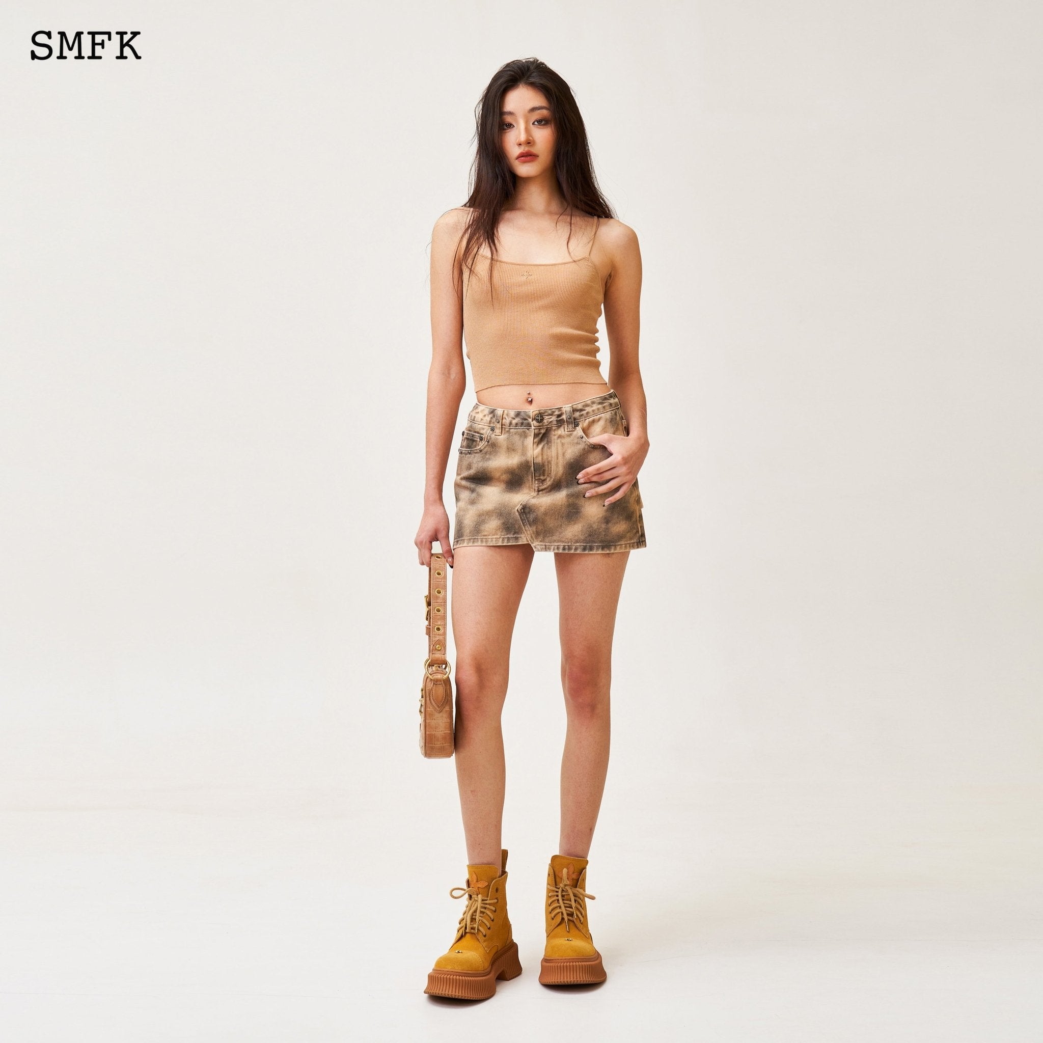 SMFK Compass Cross Classic Knitted Vest Top Nude | MADA IN CHINA