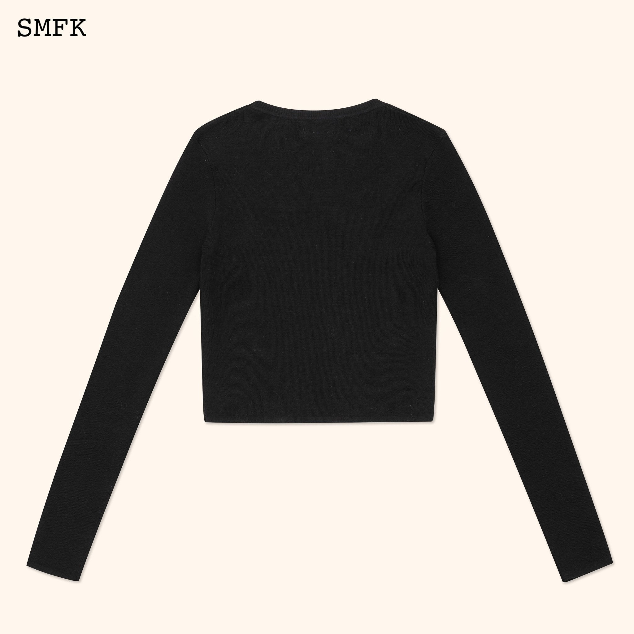 SMFK Compass Cross Classic Riding Knitted Top In Black | MADA IN CHINA