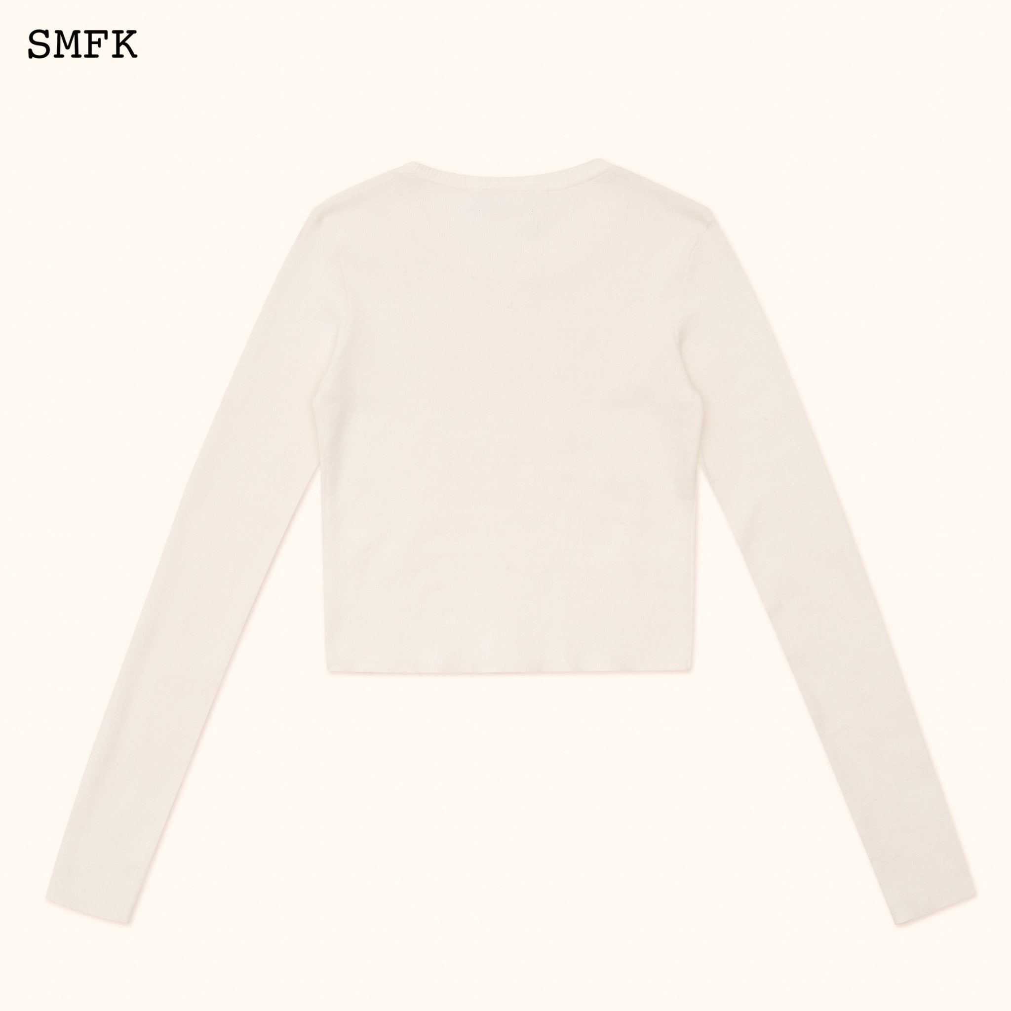 SMFK Compass Cross Classic Riding Knitted Top In White | MADA IN CHINA