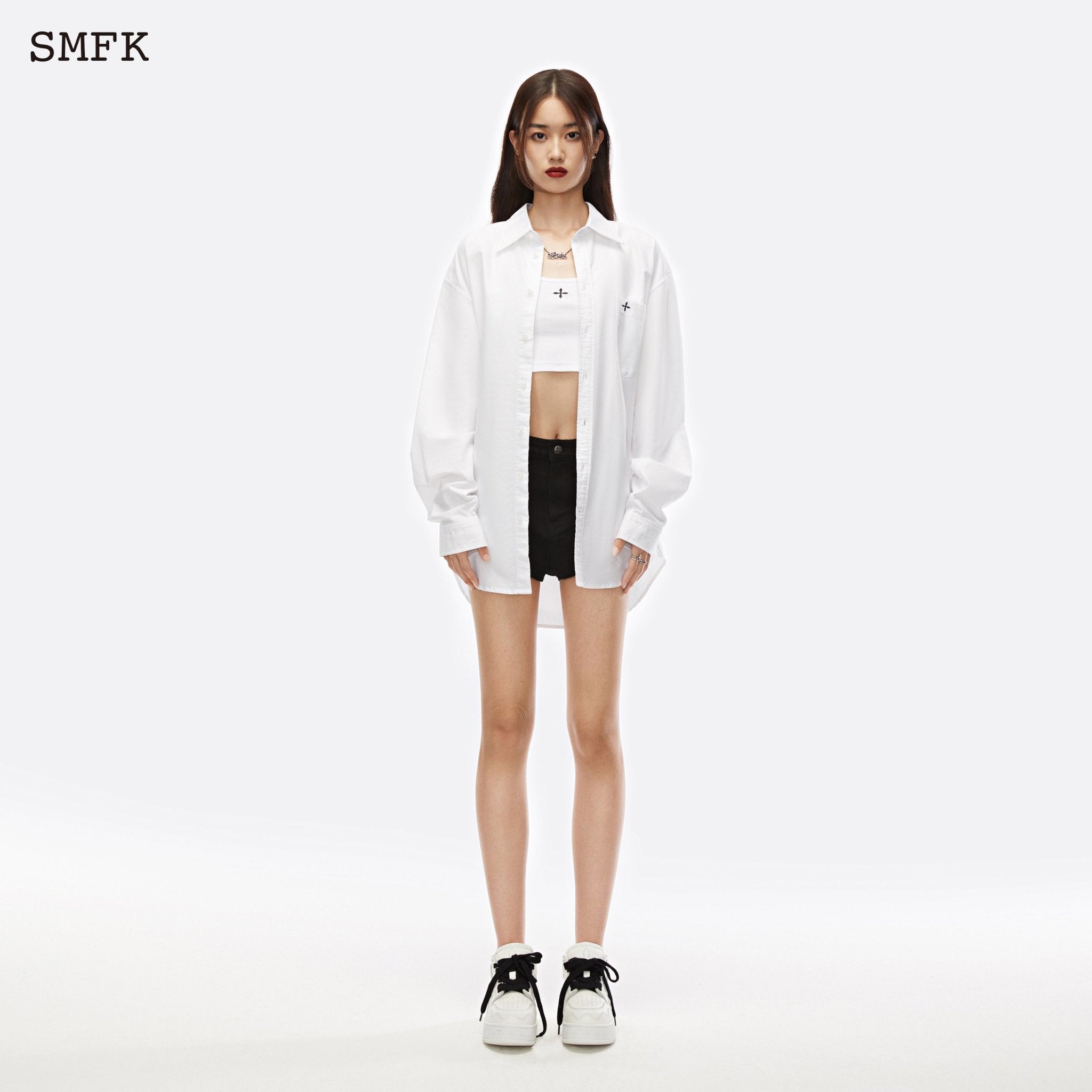 SMFK Compass Cross Classic Shirt Sky White | MADA IN CHINA