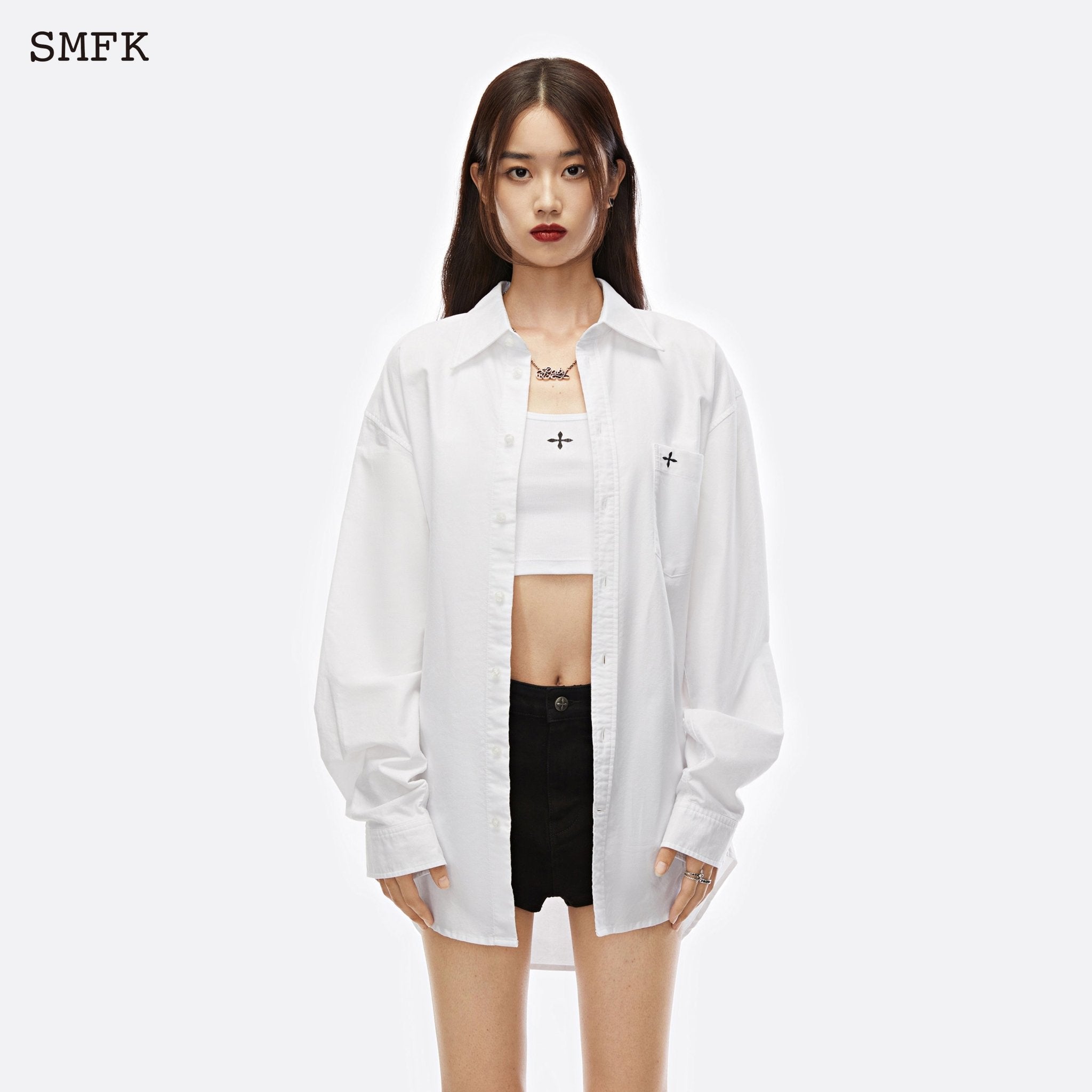 SMFK Compass Cross Classic Shirt Sky White | MADA IN CHINA