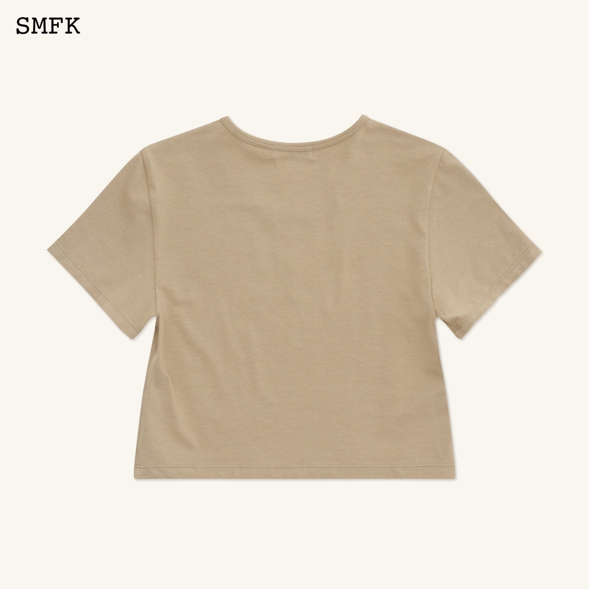 SMFK Compass Cross Classic Sporty Tights Tee In Khaki | MADA IN CHINA