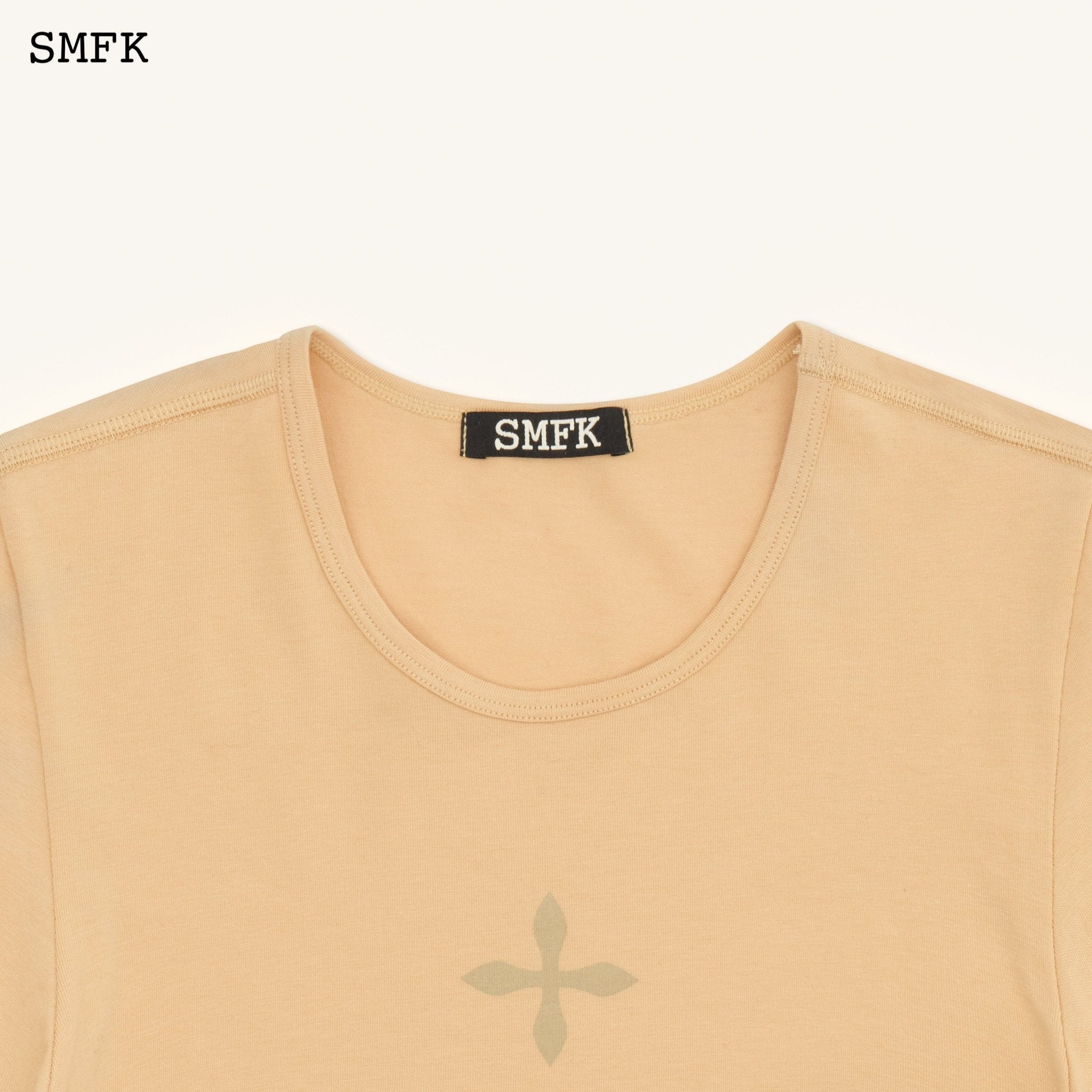 SMFK Compass Cross Classic Sporty Tights Tee In Sand | MADA IN CHINA