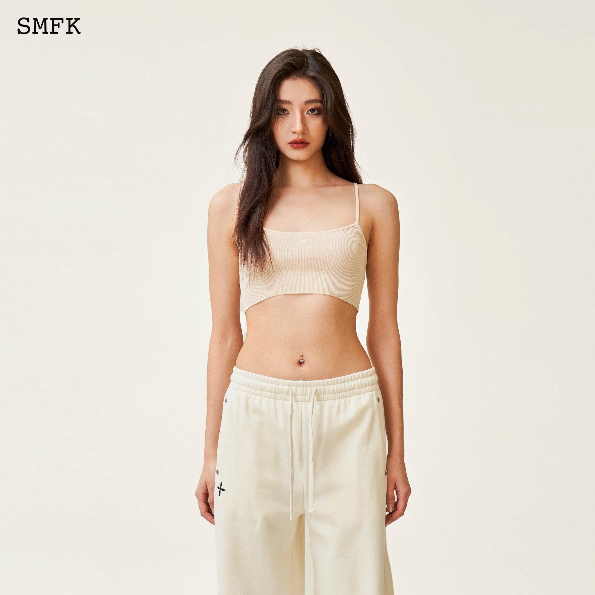 SMFK Compass Cross Classic Wide-Leg Sweatpants White | MADA IN CHINA