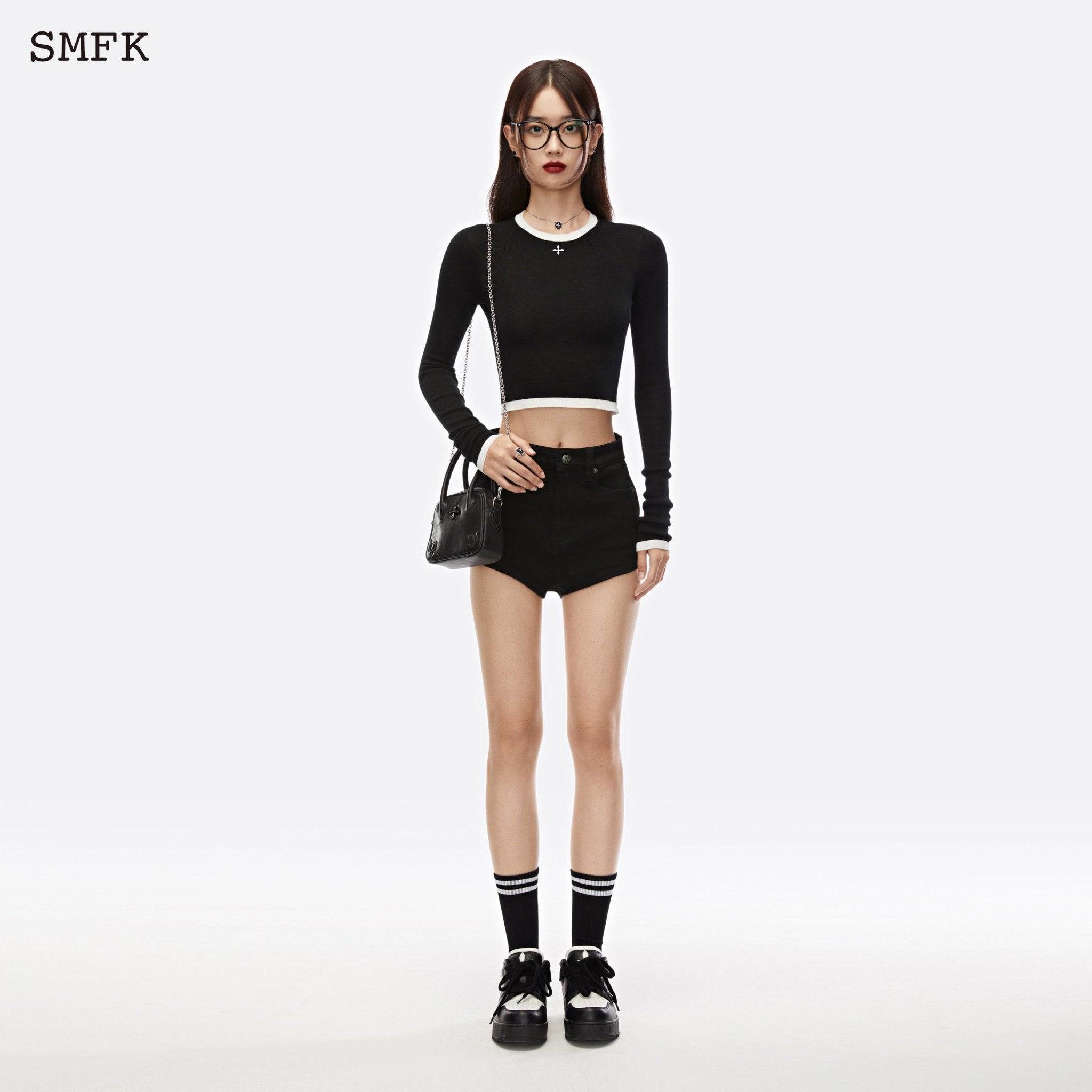 SMFK Compass Cross Classic Wool Knit Midnight Black | MADA IN CHINA