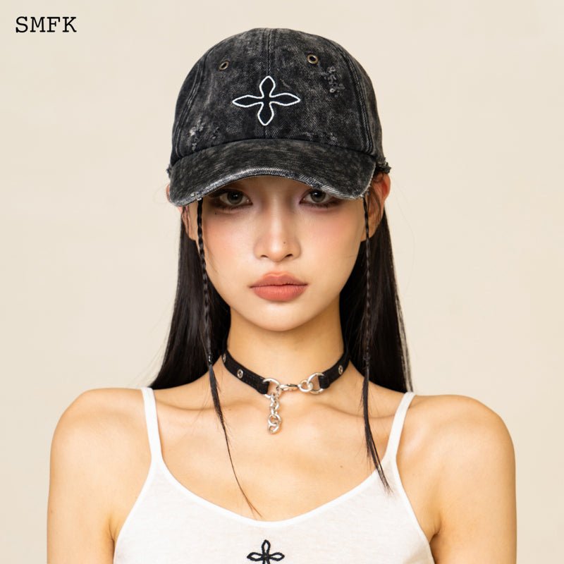 SMFK Compass Cross Denim Baseball Cap | MADA IN CHINA