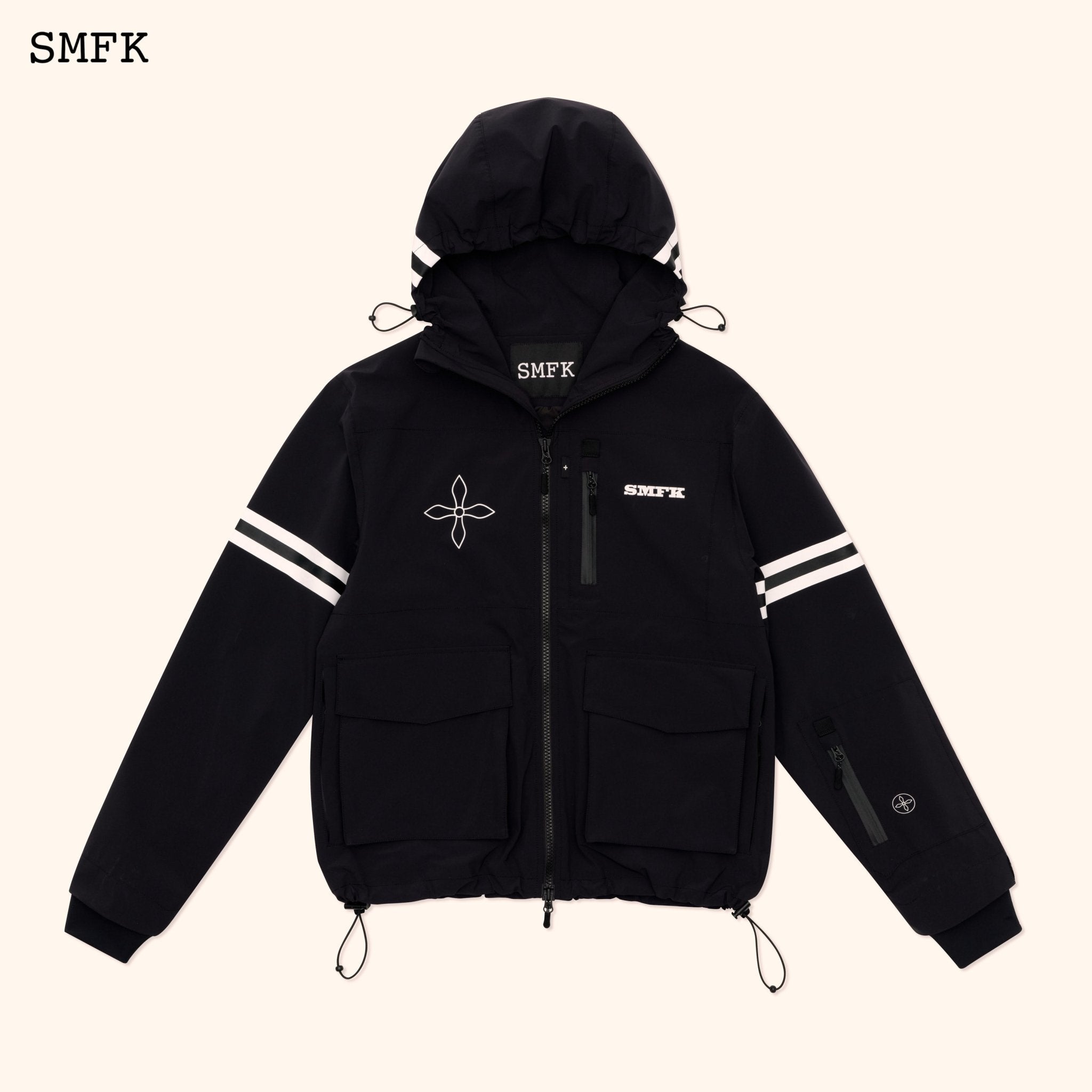 SMFK Compass Cross DNA Ski Snow Jacket In Black | MADA IN CHINA