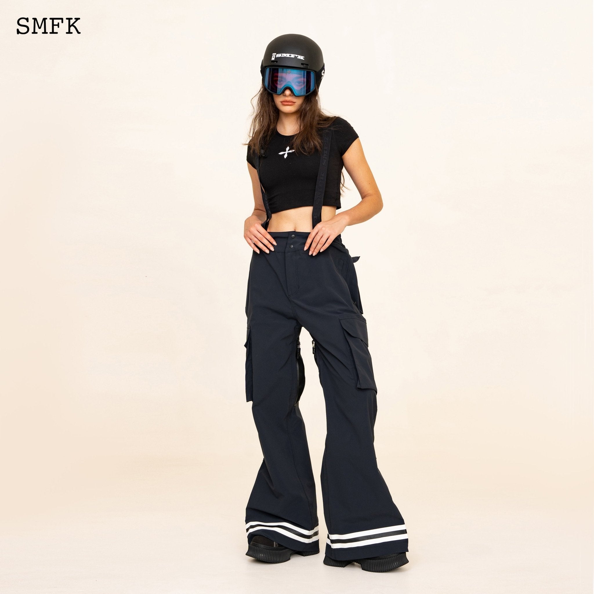 SMFK Compass Cross DNA Ski Snow Pants In Black | MADA IN CHINA