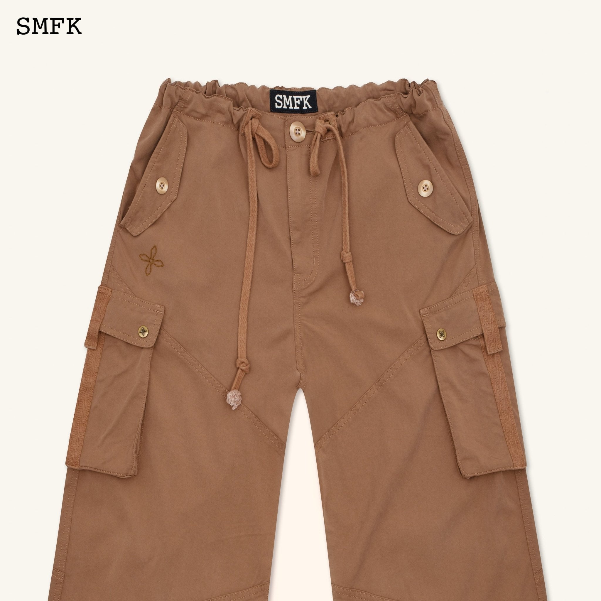 SMFK Compass Cross Retro Paratrooper Pants Khaki | MADA IN CHINA