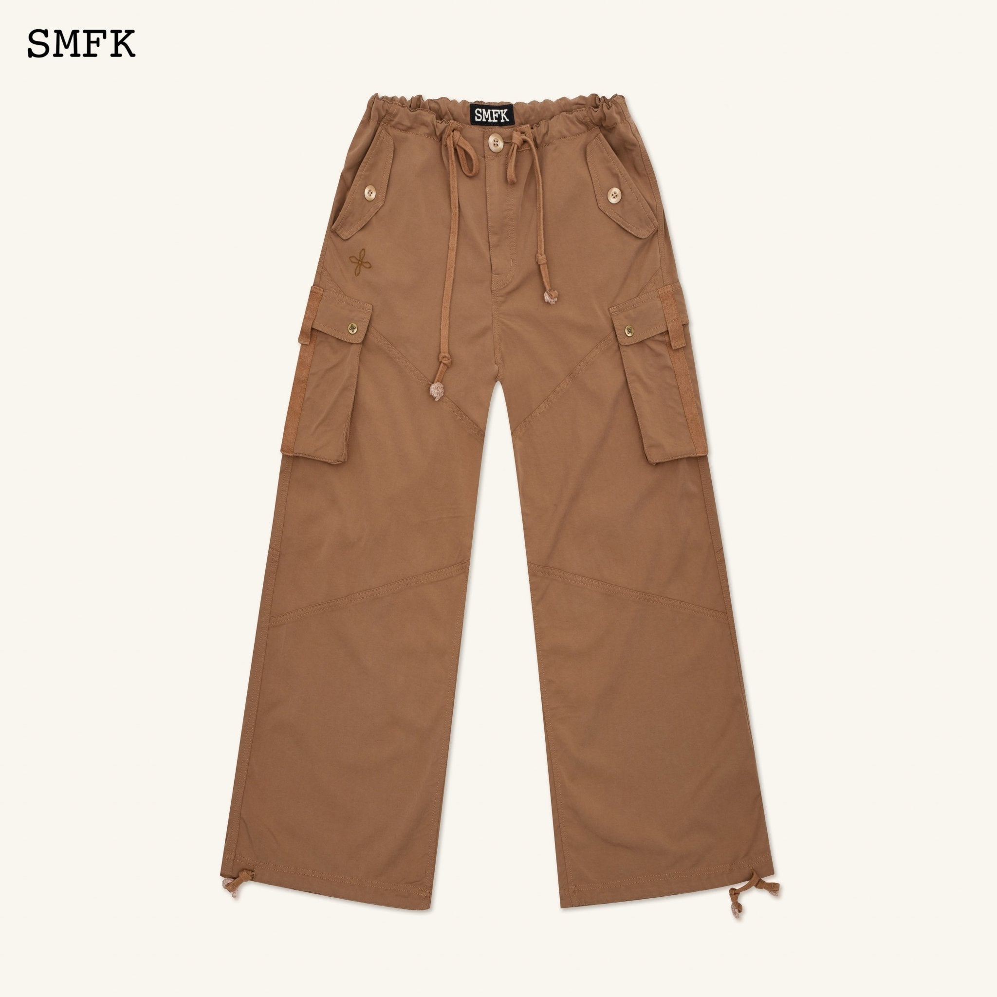 SMFK Compass Cross Retro Paratrooper Pants Khaki | MADA IN CHINA