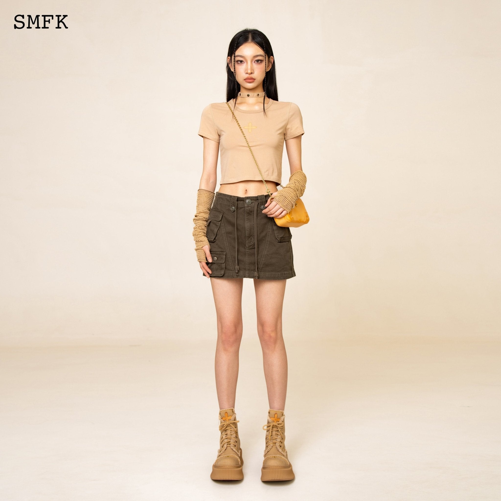 SMFK Compass Cross Sport Tights Tee In Wheat | MADA IN CHINA