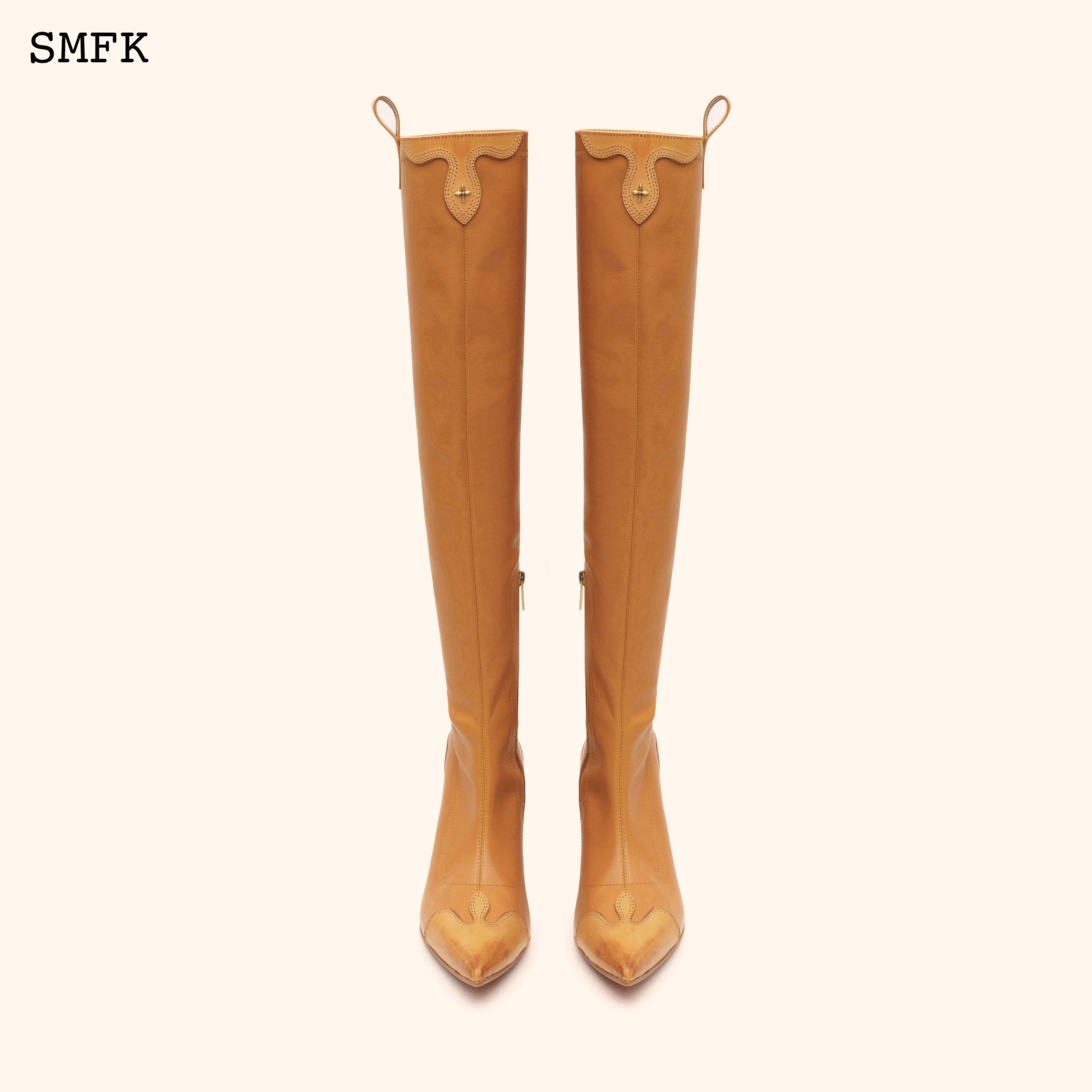 SMFK Compass Cross Wheat Leather over-the-knee Boots | MADA IN CHINA