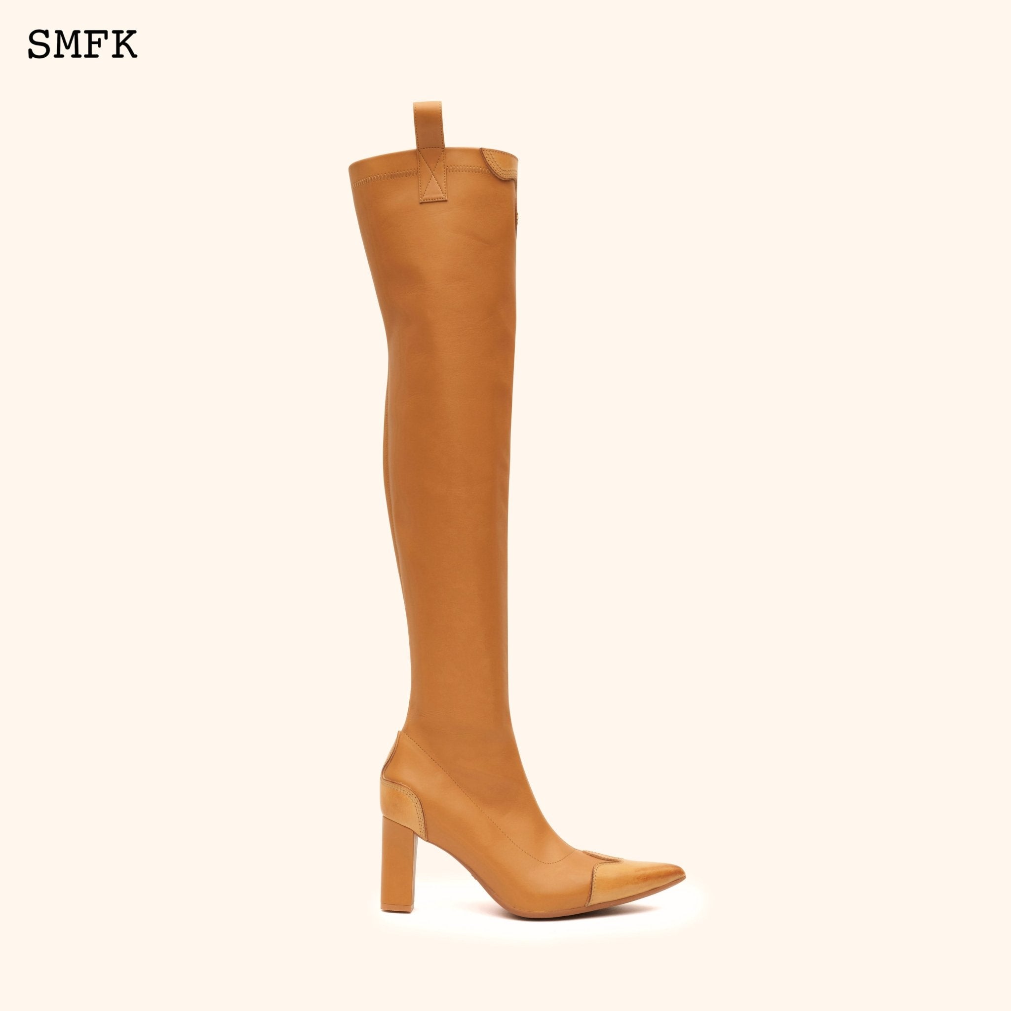 SMFK Compass Cross Wheat Leather over-the-knee Boots | MADA IN CHINA