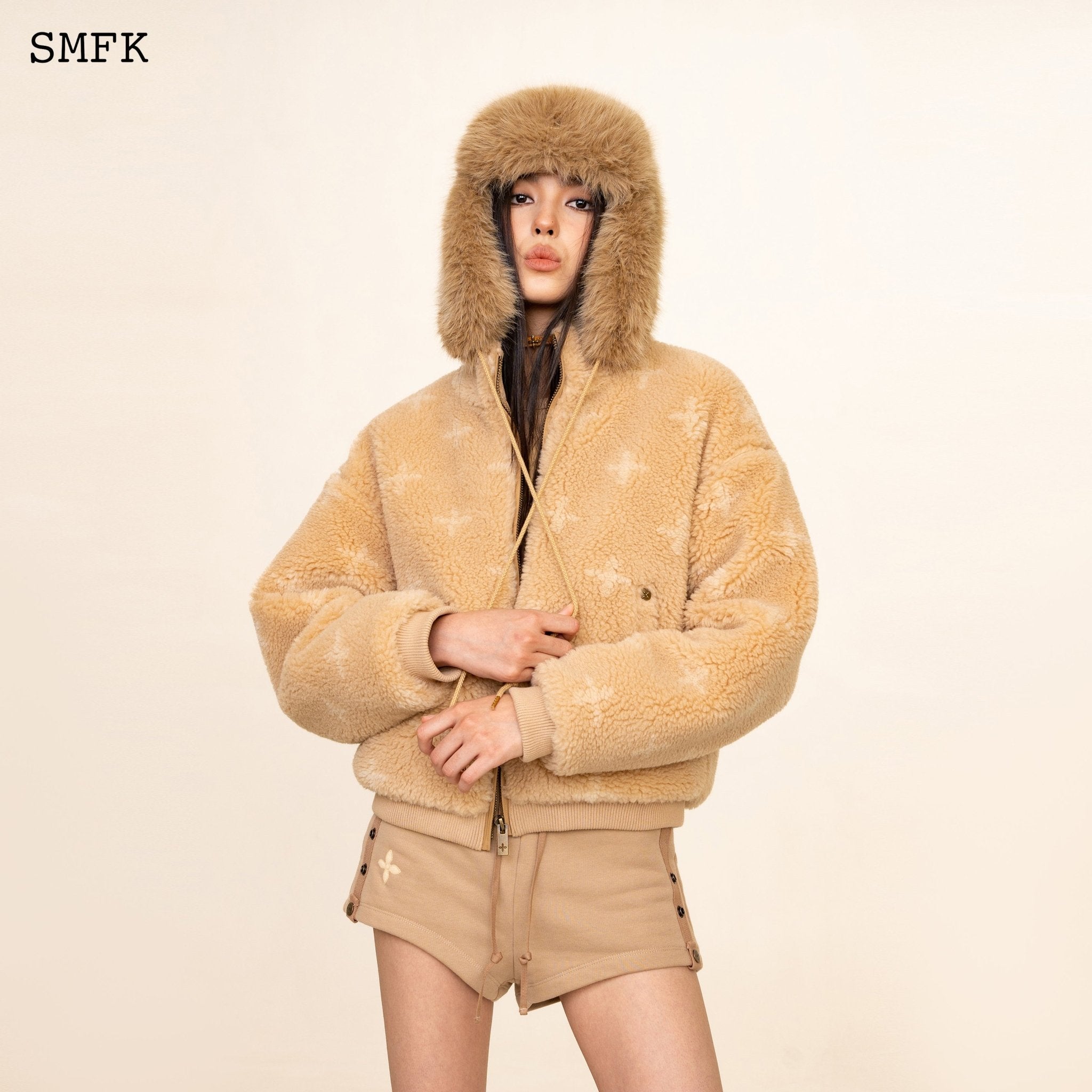 SMFK Compass Cross Winter Fur Hat In Wheat | MADA IN CHINA