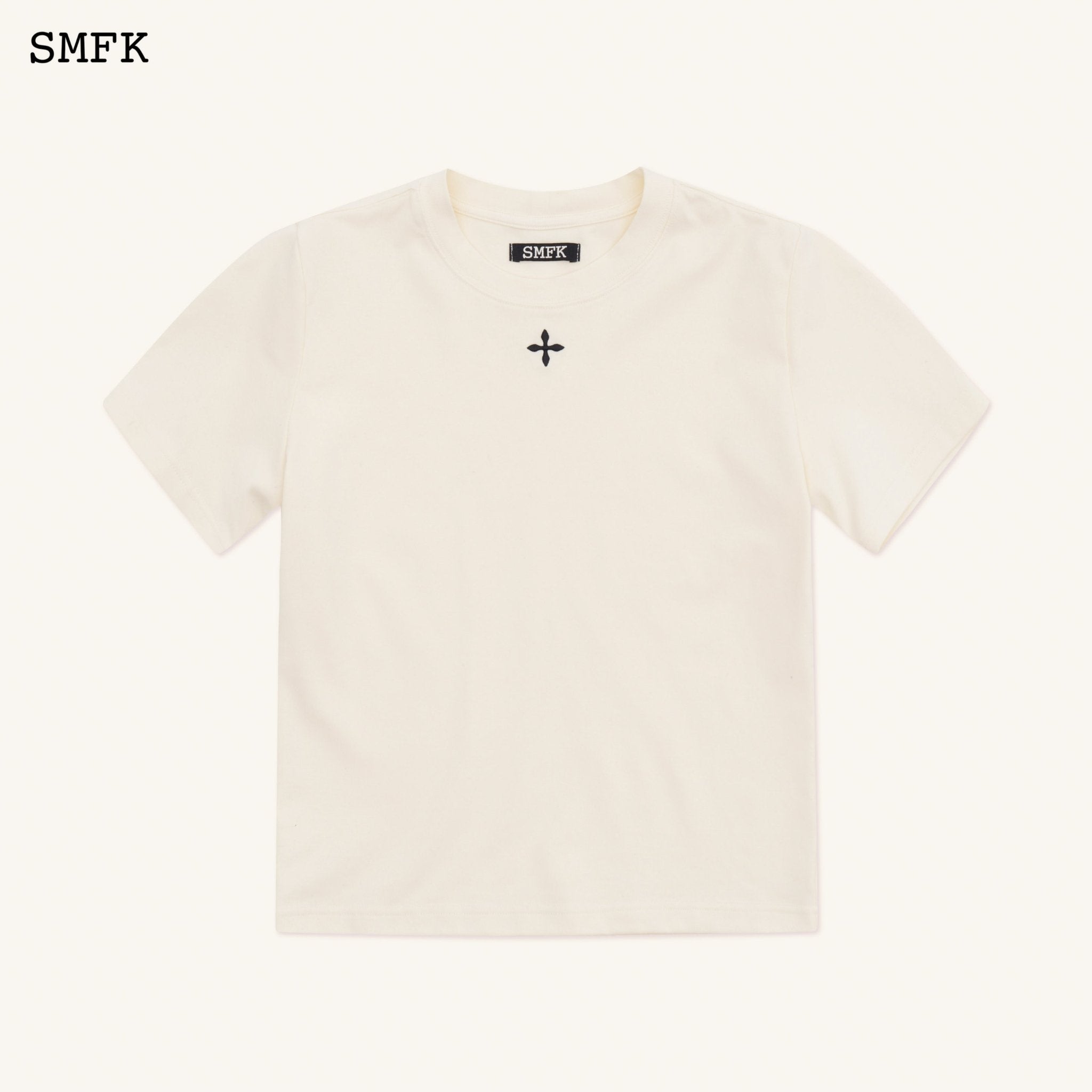 SMFK Compass Hug Slim-Fit Tee In White | MADA IN CHINA