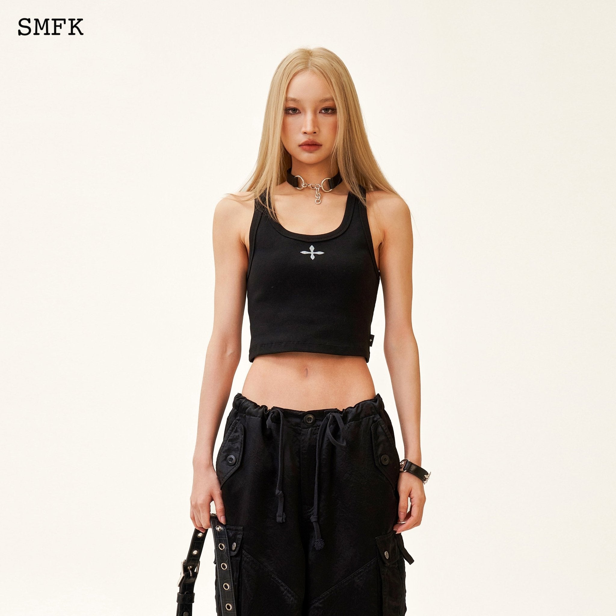 SMFK Compass Jade Satin Retro Paratrooper Pants Black | MADA IN CHINA