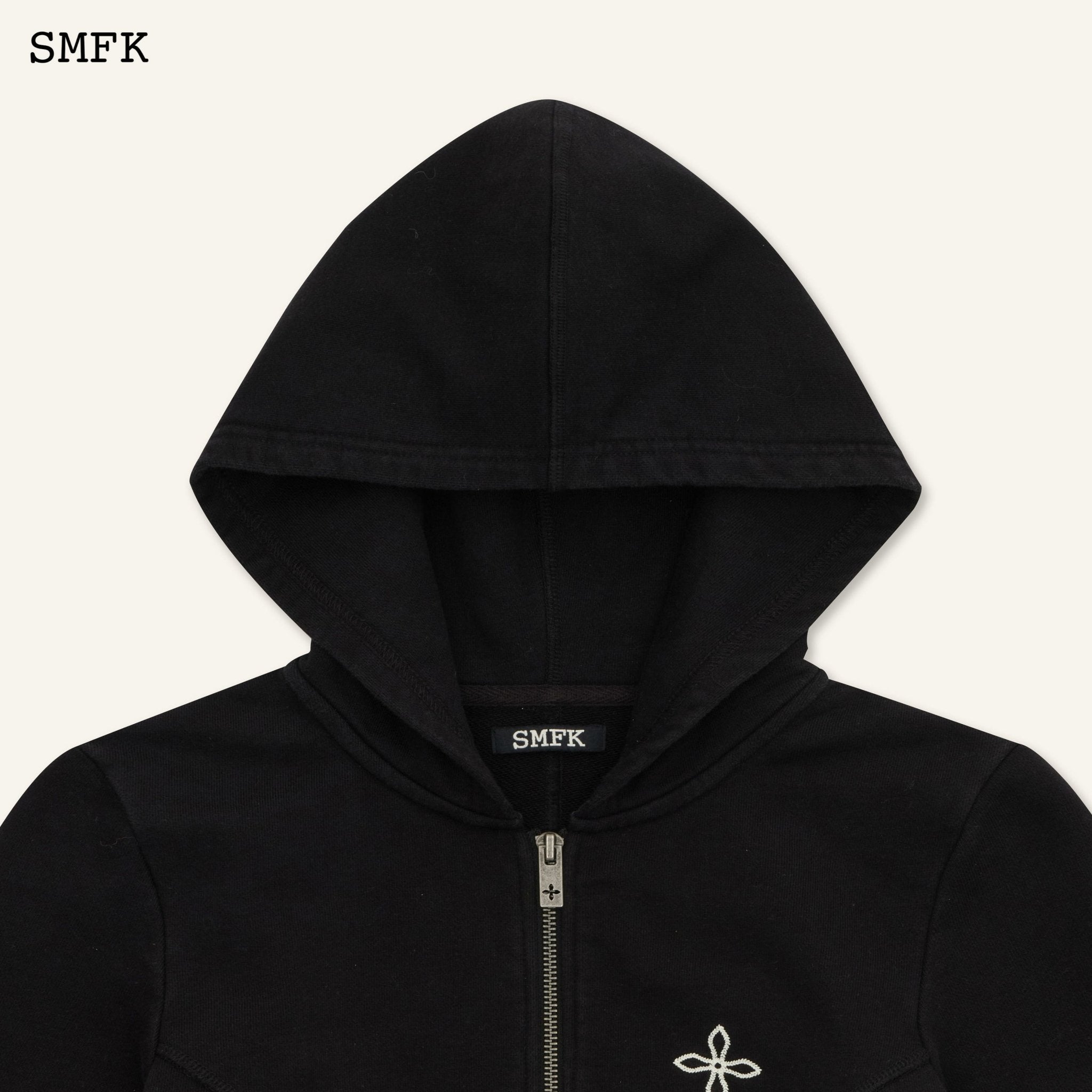 SMFK Compass Rove Stray Slim-Fit Hoodie In Black | MADA IN CHINA