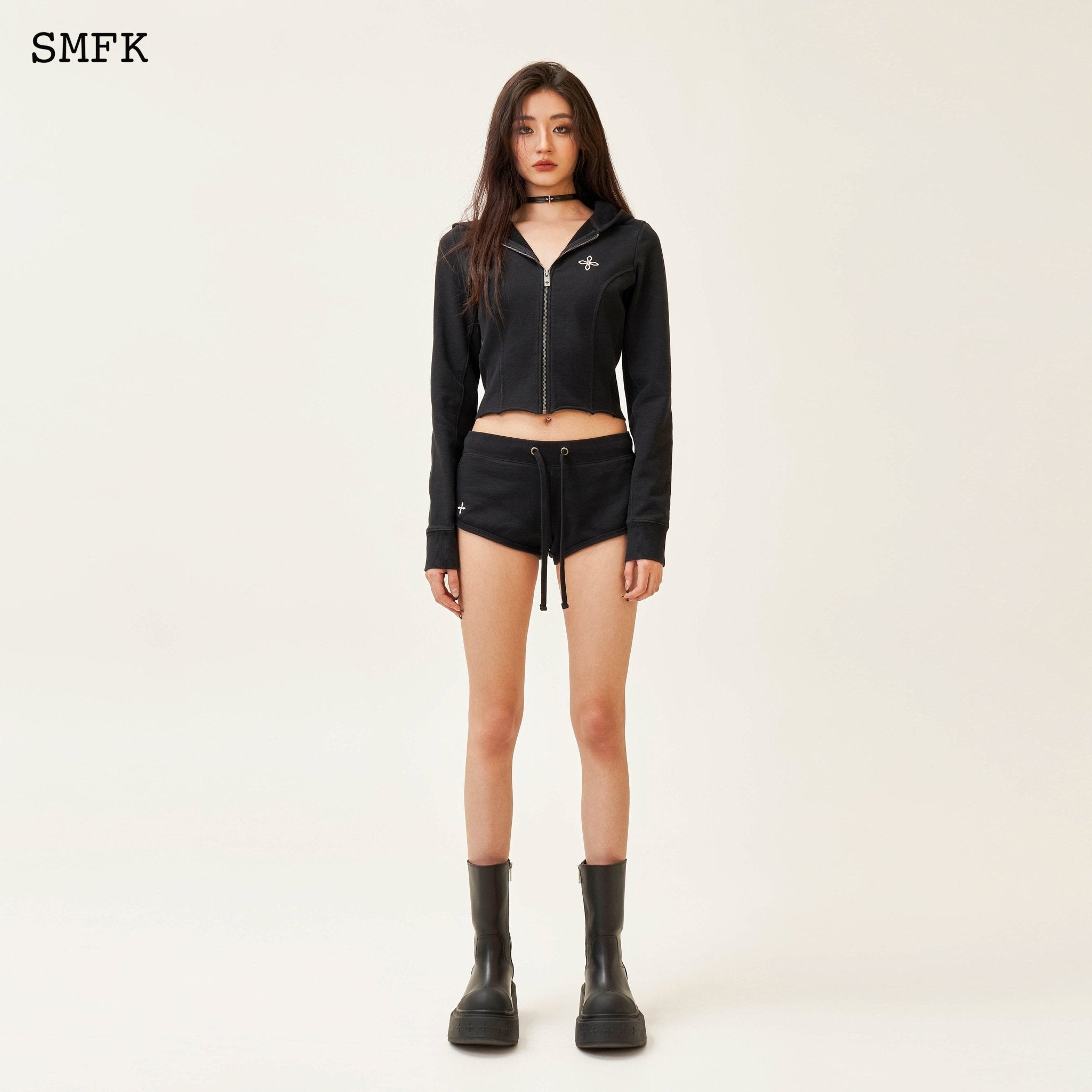 SMFK Compass Rove Stray Slim-Fit Hoodie In Black | MADA IN CHINA