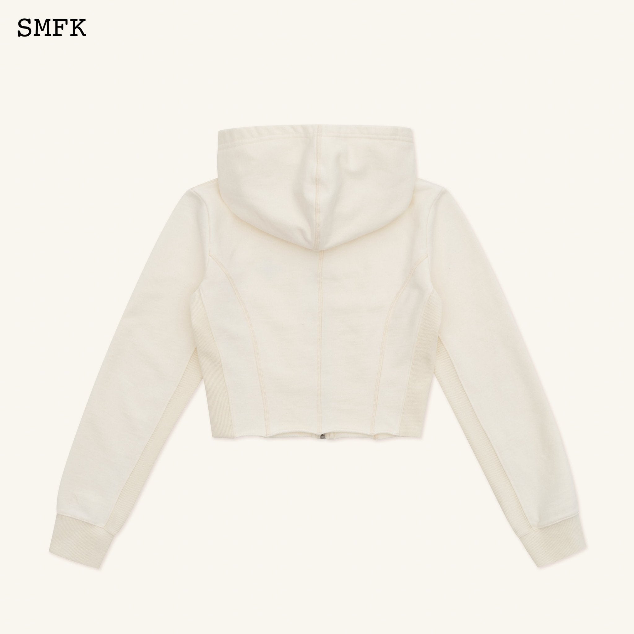 SMFK Compass Rove Stray Slim-Fit Hoodie In White | MADA IN CHINA