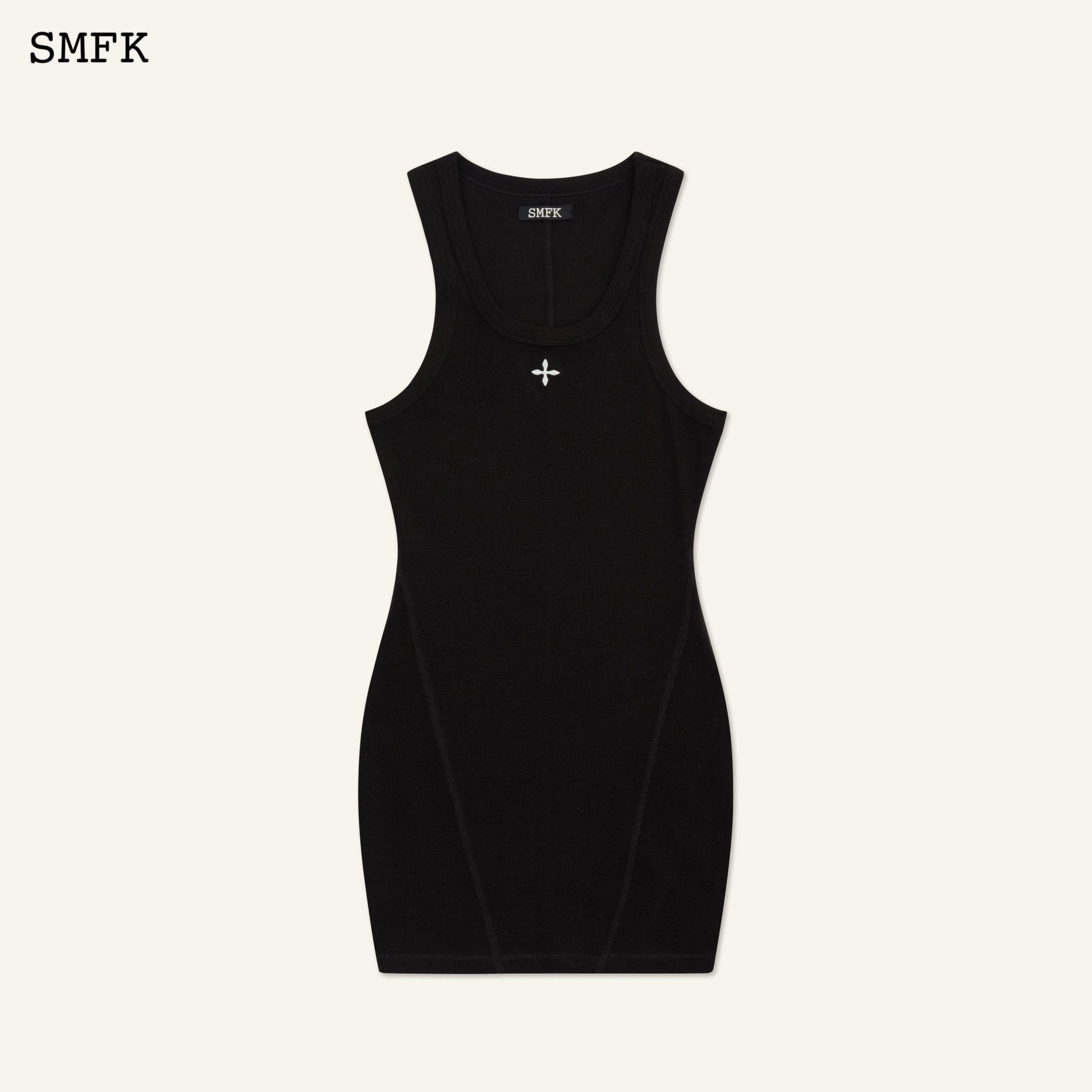 SMFK Compass Rove Stray Vest Dress In Black | MADA IN CHINA