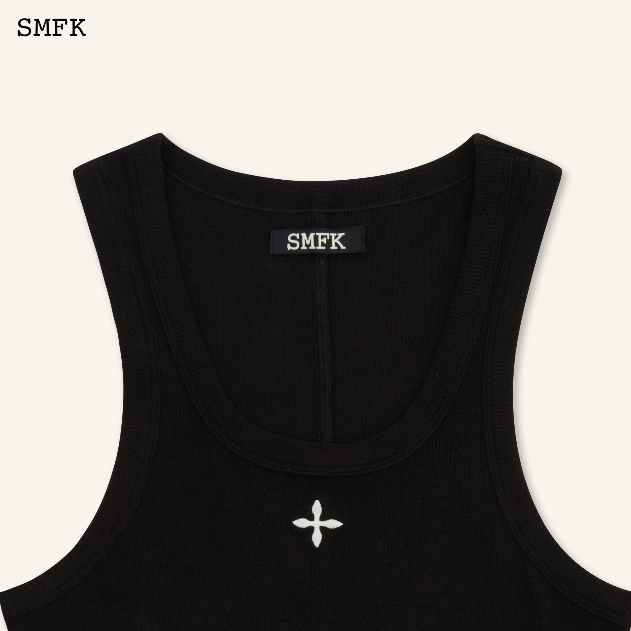 SMFK Compass Rove Stray Vest Dress In Black | MADA IN CHINA